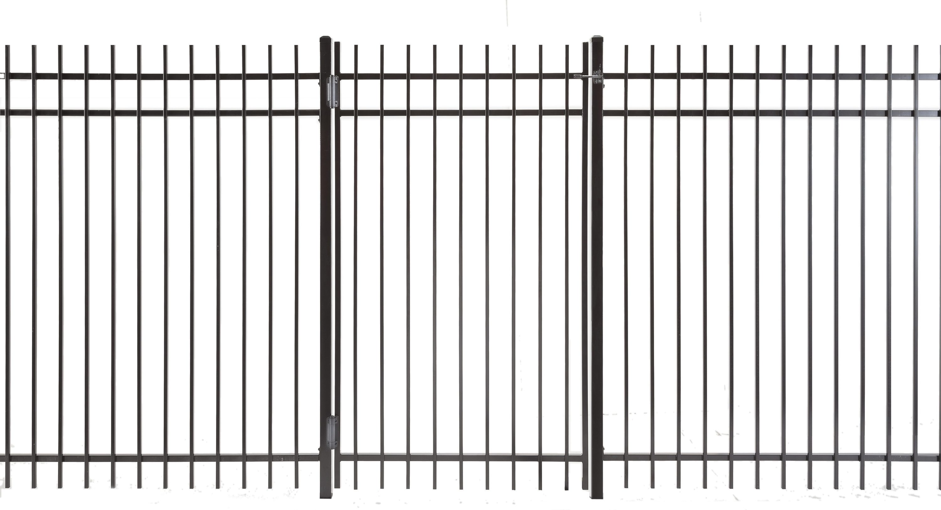 Kent 6-ft H x 4-ft W Powder Coated Vinyl-coated Steel Square-top Decorative Walk-thru Fence Gate