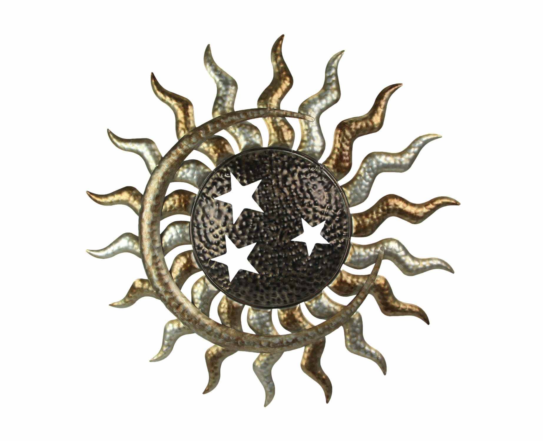 Mayrich Company MRC-34587 Multi-Tone Celestial Sun Moon and Stars 25 inch Diameter Metal Wall Hanging Indoor / Outdoor
