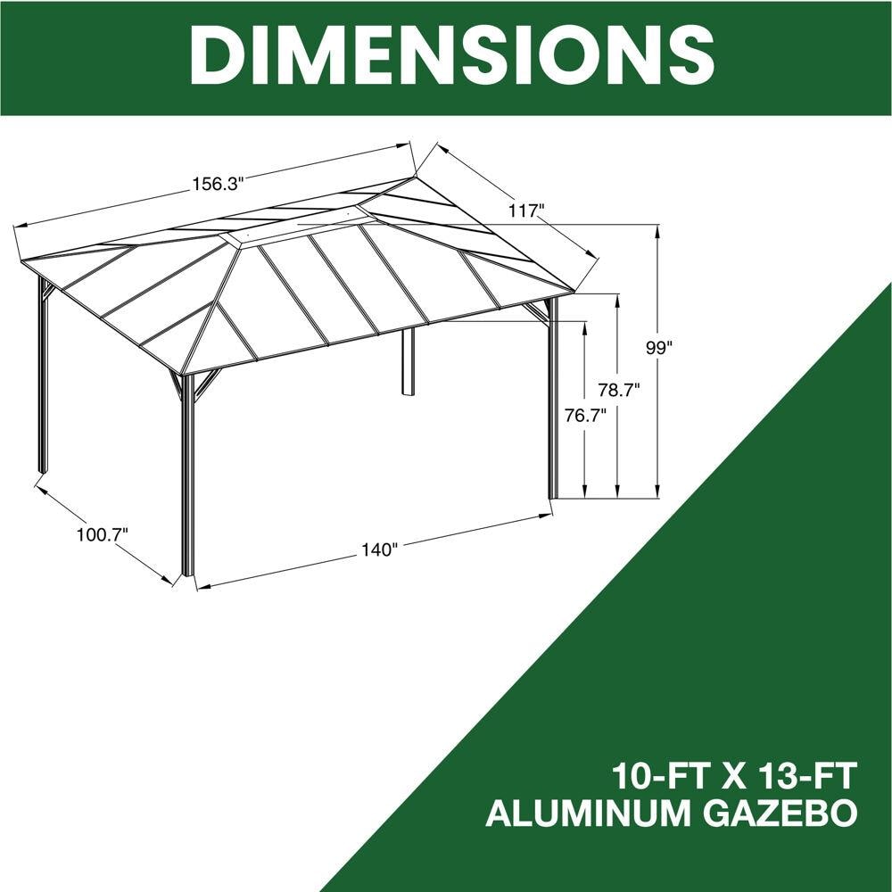 Hanover HANGAZ13X10-GRY Wood-Resin-Gazebos - View #3