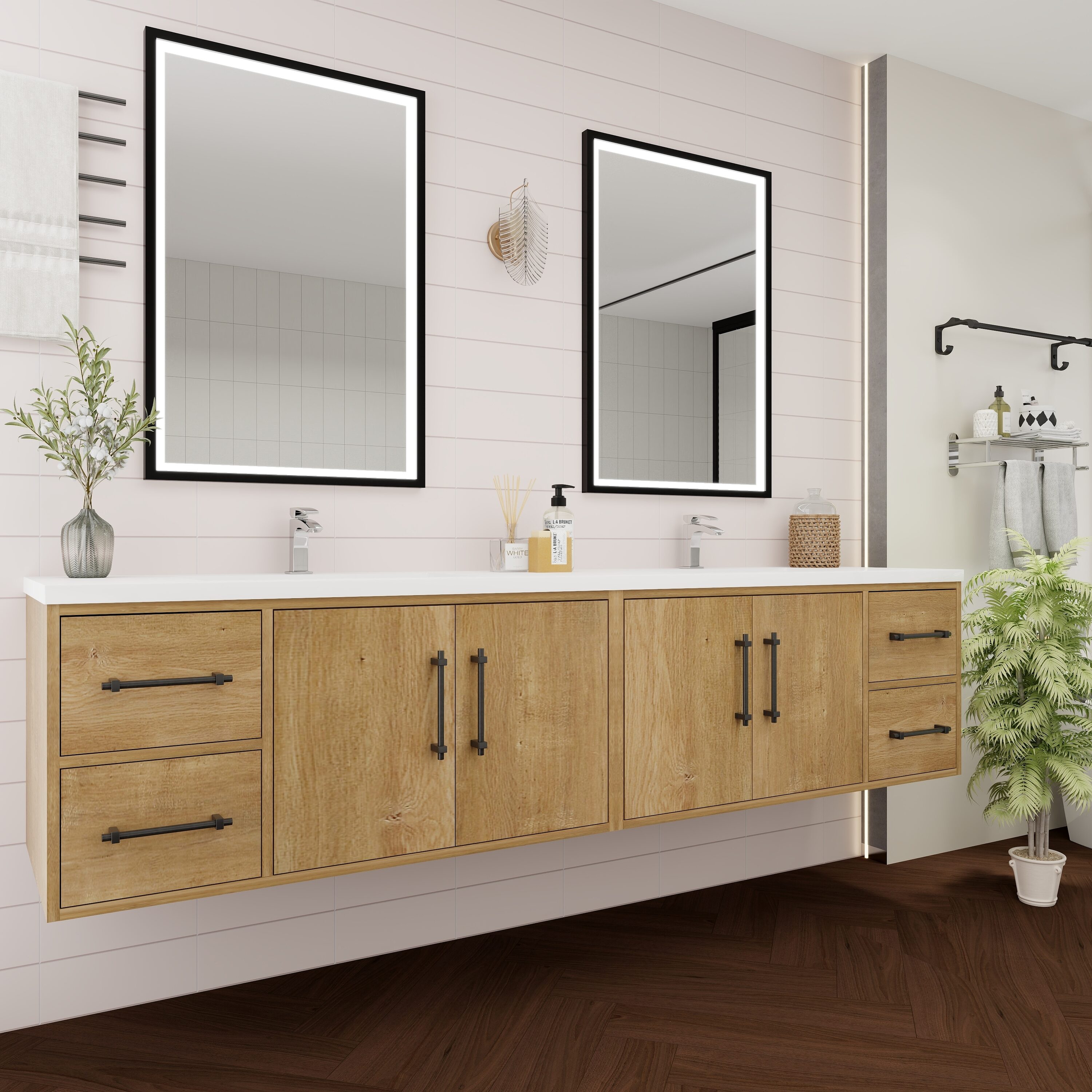 BV Better Vanity VICTORIA84DWH-OAK Bath-Vanity-Combo - View #3