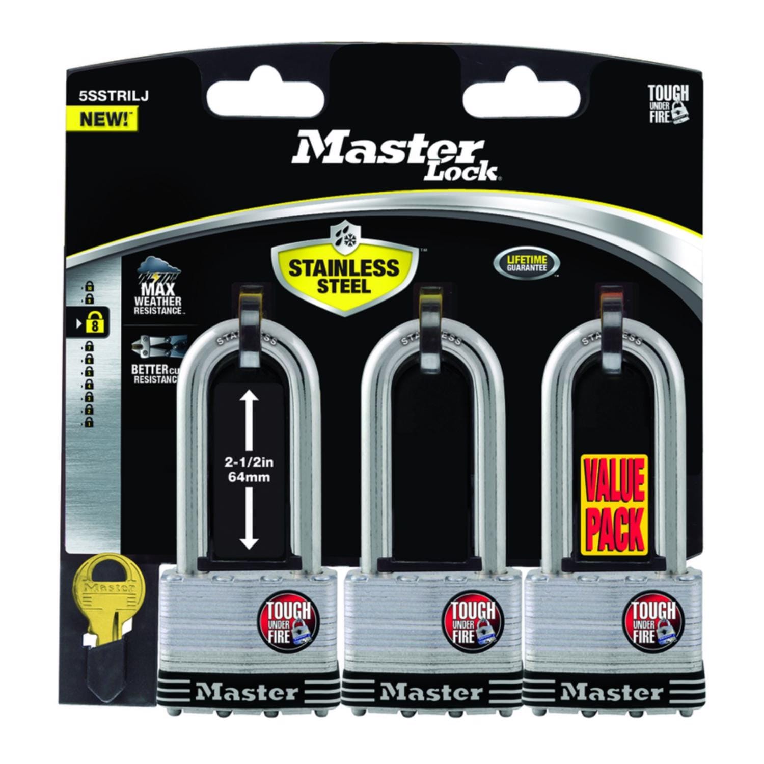 Master Lock  2 in. W Laminated Steel 4 Pin Cylinder Weather Resistant Padlock