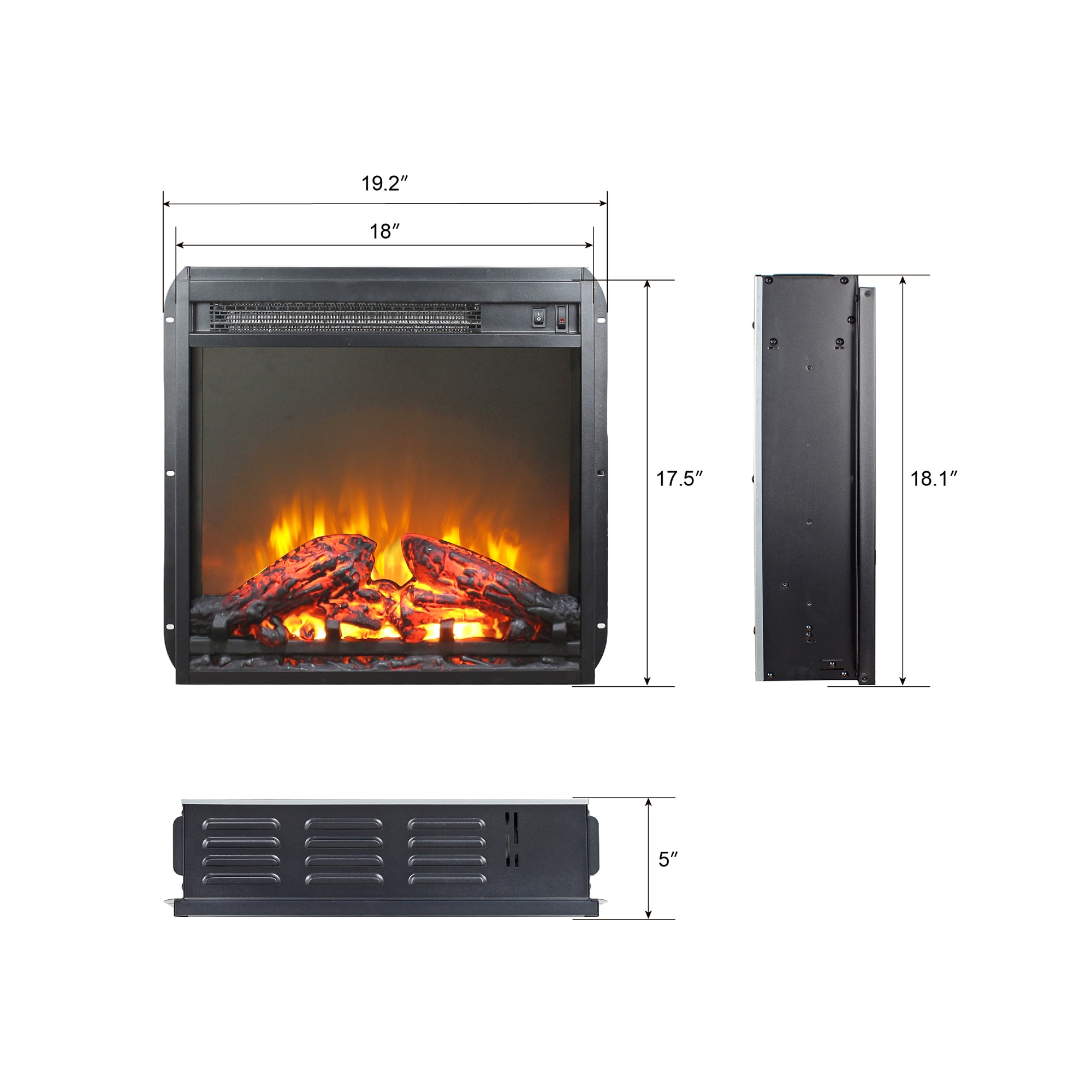 SINOFURN SYC070034BK Electric-Fireplace-Fireboxes - View #6