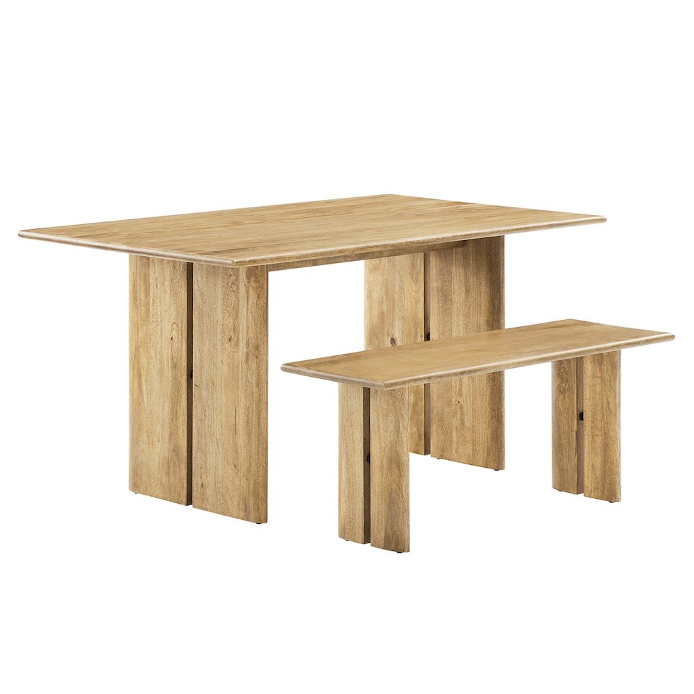 Modway BG3511184 Amistad 60 Wood Dining Table and Bench Set