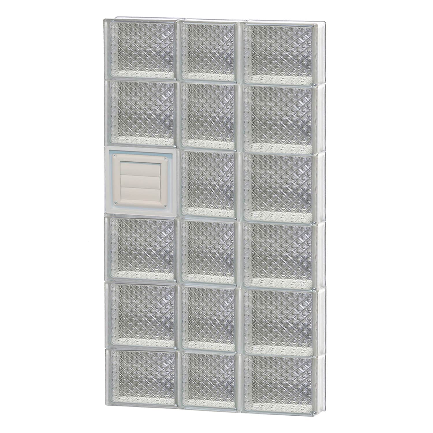 REDI2SET D2244DP Diamond Glass 21-1/4-in x 42-1/2-in Frameless Replacement Dryer vent Glass Block Window