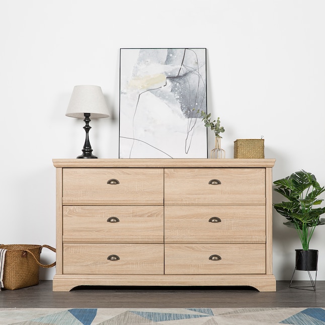 O Light Ash Oak 6 Drawer Standard, Ikea Dresser Light Wood