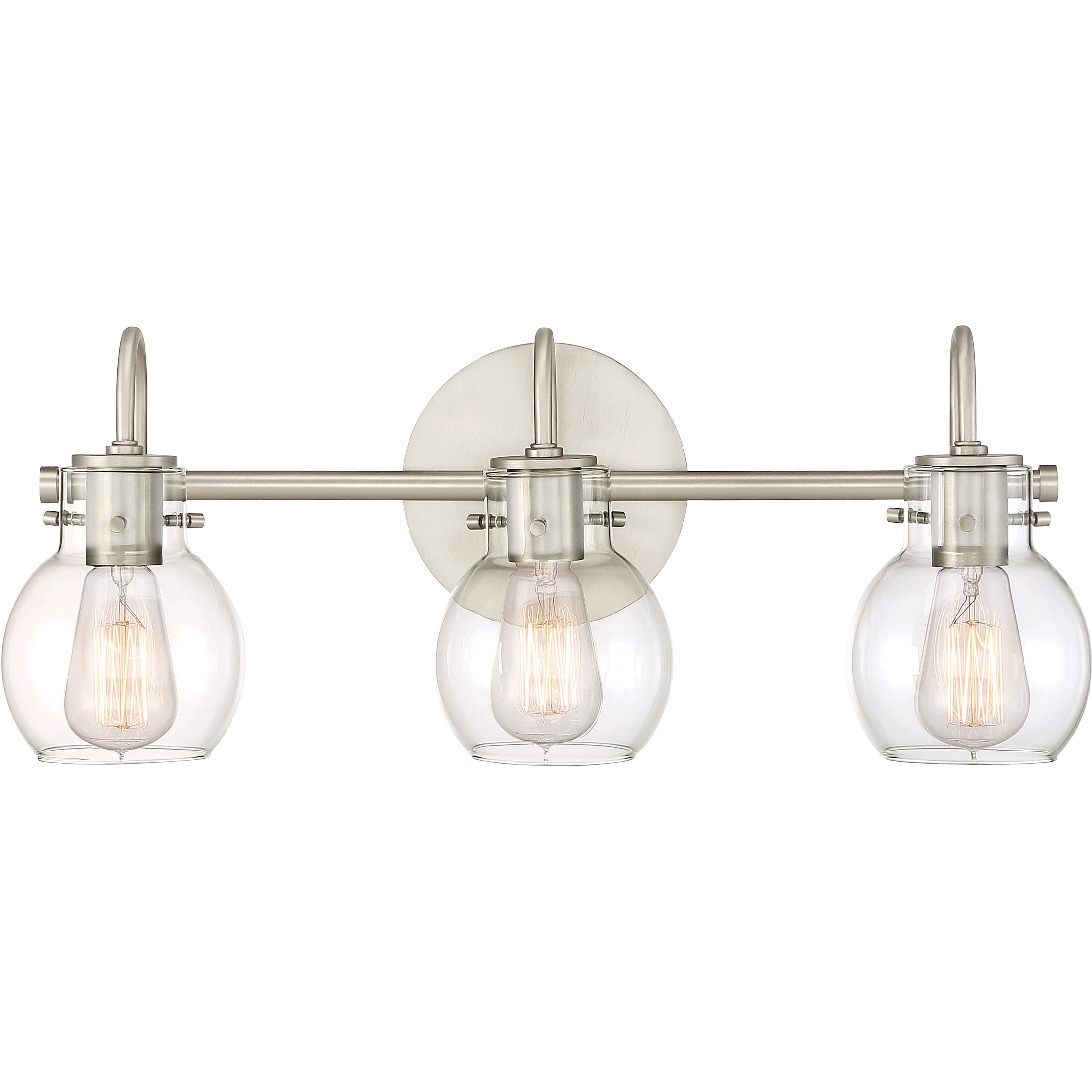 Quoizel ANW8603AN Andrews 22-in 3-Light Antique Nickel Transitional Vanity Light