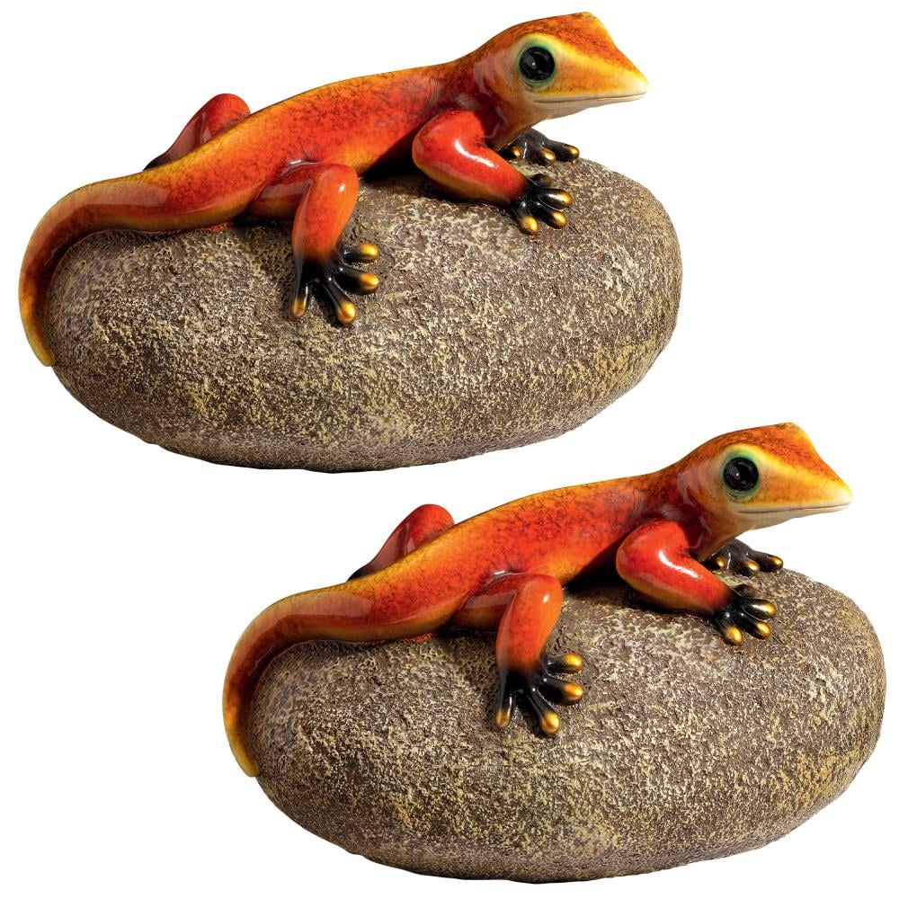 garden ornaments and accessories Brown Stone Gecko 