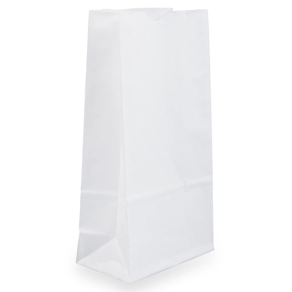 Jam Paper Kraft Lunch-Bag 4-1/8 x 8 x 2-1/4 White Picnic Basket | 690KRWH