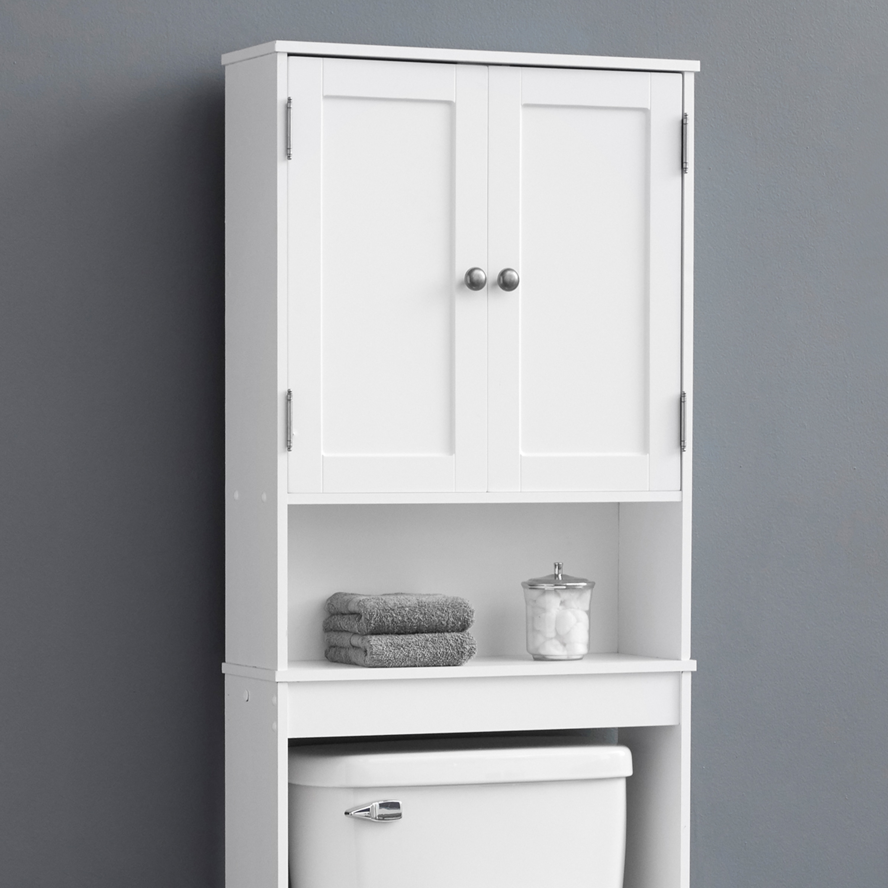 Style Selections 22.95-in x 64.25-in x 7.32-in White 3-Shelf Over