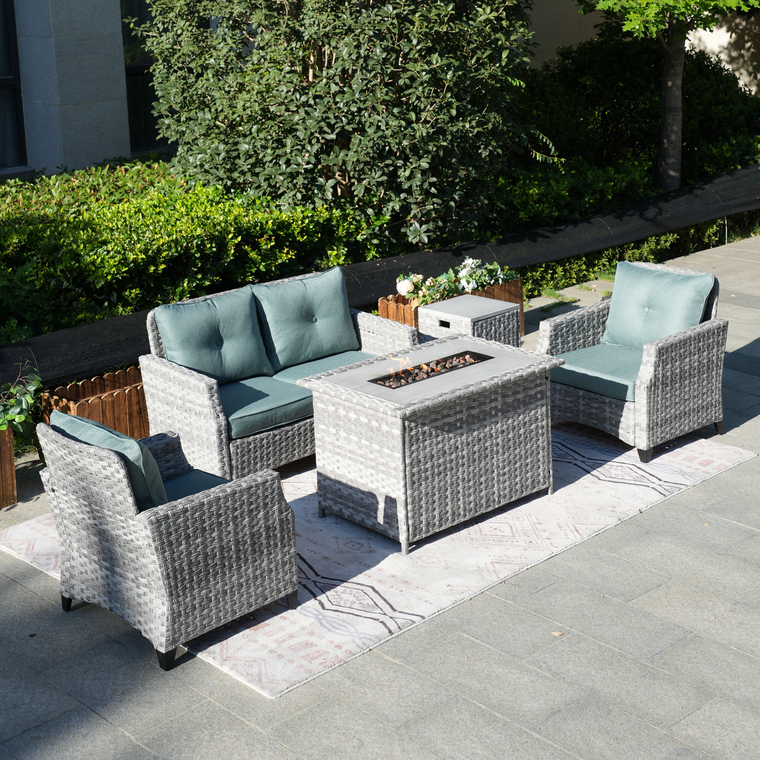Moda Furnishings PAF-1801-H-CELADON Patio-Conversation-Sets - View #6