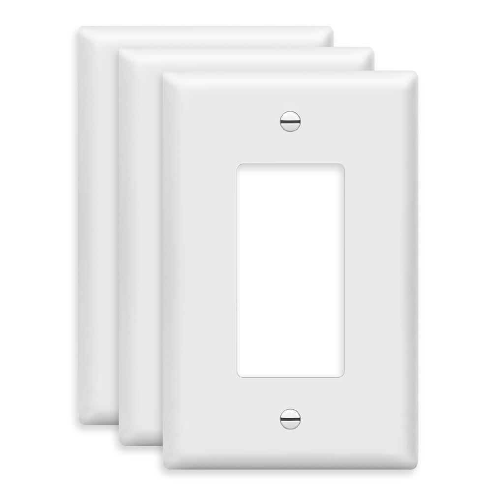 Top Greener 8831M-W-3PCS 1 -Gang Midsize Size White Polycarbonate Indoor Decorator Wall Plate 3 -Pack