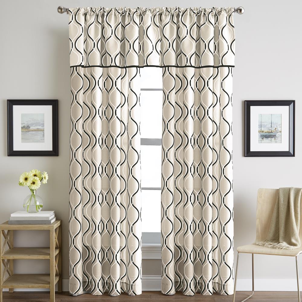 CHF 1Z44510LBK Morocco 16-Inches Black Polyester Rod pocket Valance