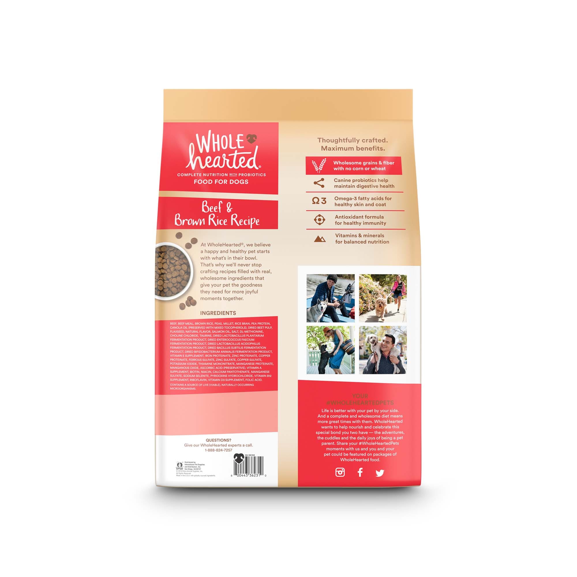 Wholehearted dog food nutrition hot sale facts