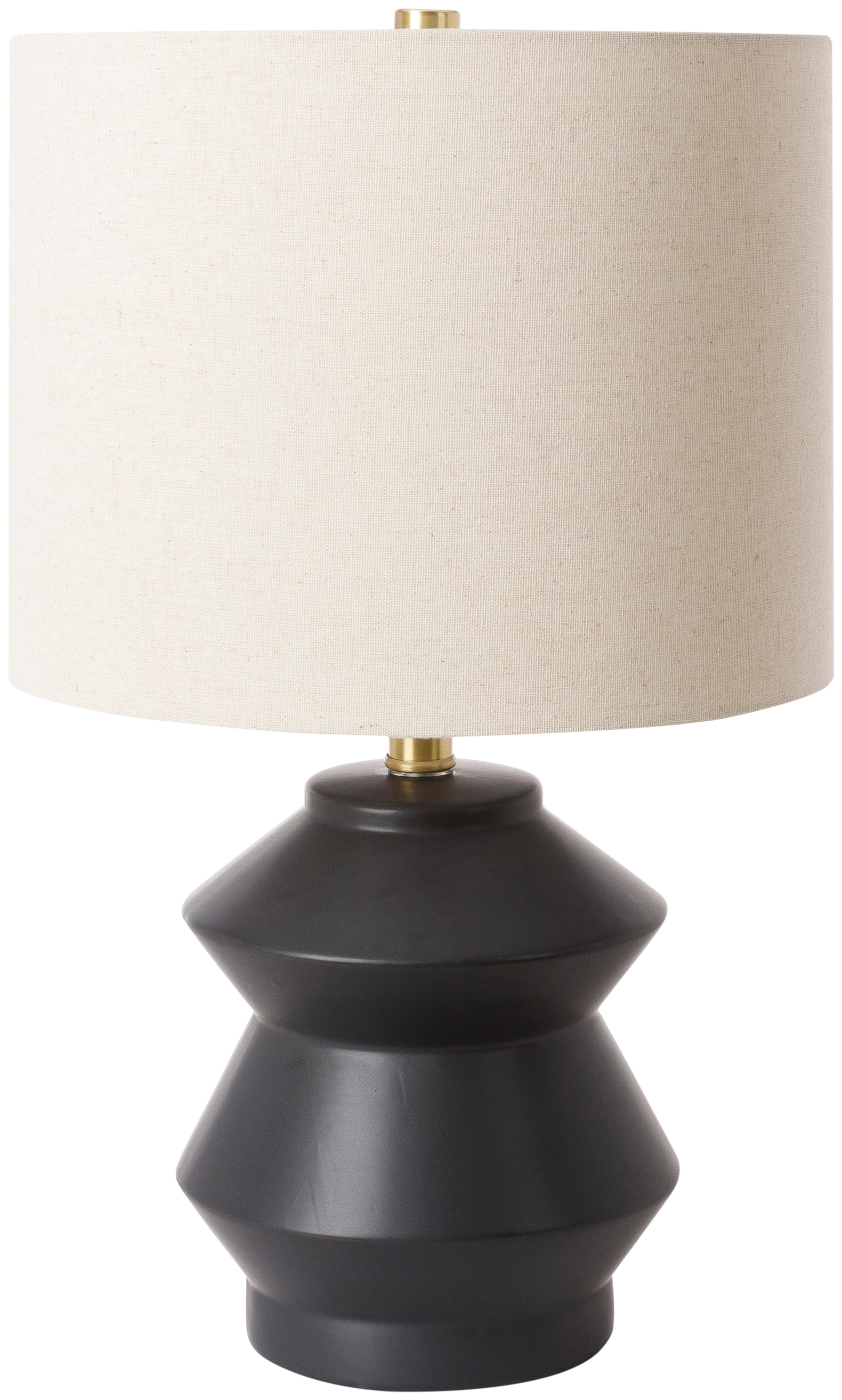 Livabliss EDS-002 Edison 14-in Black Rotary socket Table Lamp with Linen Shade