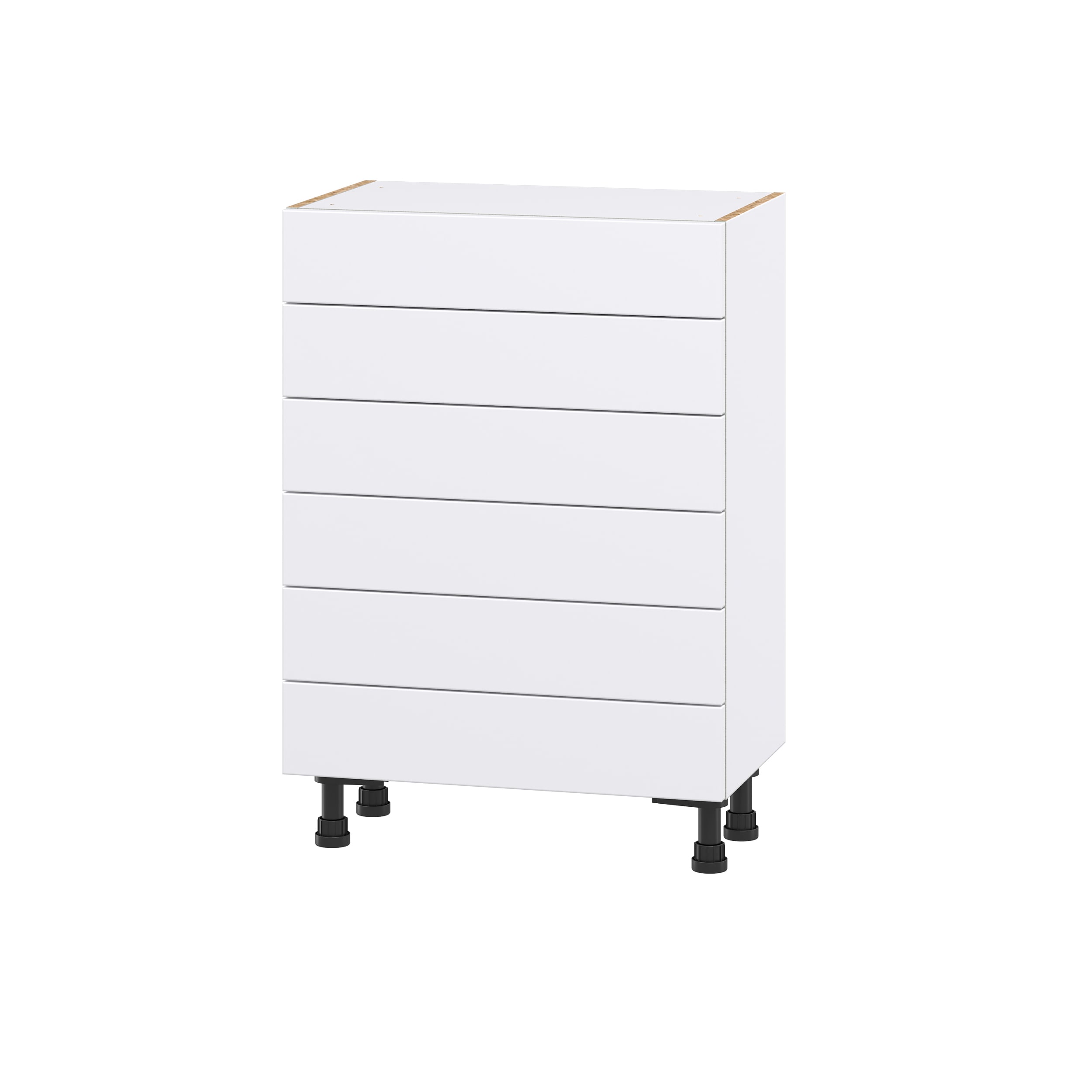 Hugo&Borg DSB6D2414-LA Lasalle 24-in W x 34.5-in H x 14-in D Bright White Slab 6 -Drawers Drawer Base Fully assembled Cabinet (Flat Panel Slab)