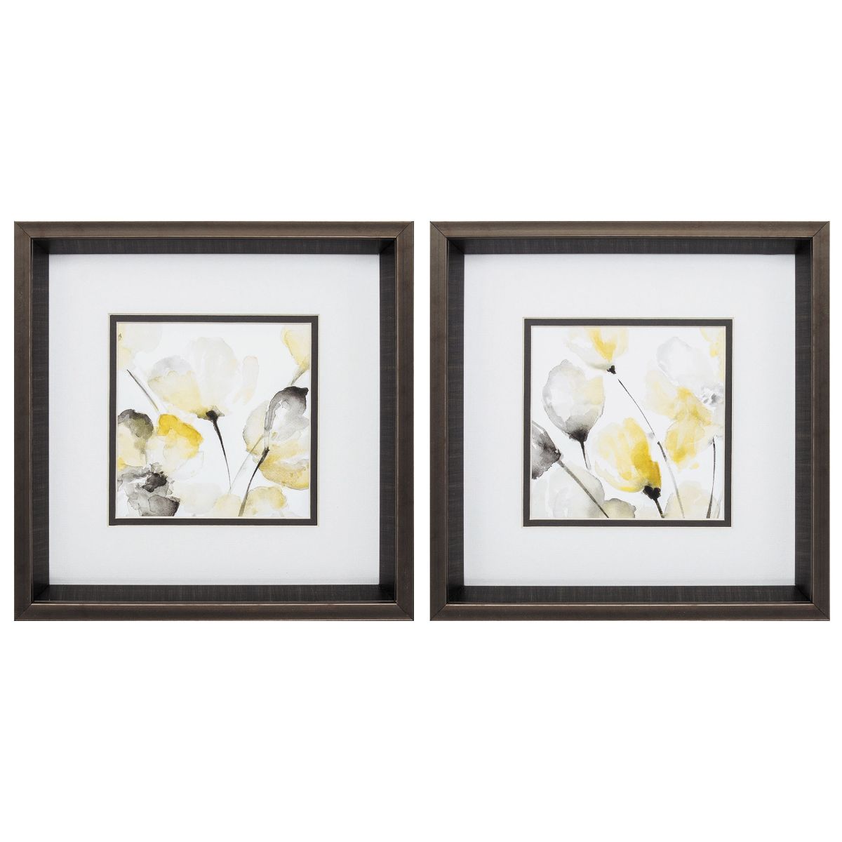 HomeRoots 365175 Silver Wood Framed 12-in H x 12-in W Abstract Wood Print