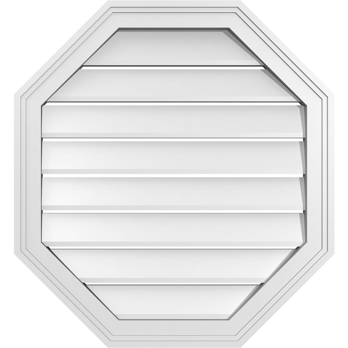 Ekena Millwork GVPOV24X2602SF 24-Inches x 26-Inches Off-white Octagon PVC Gable Louver Vent