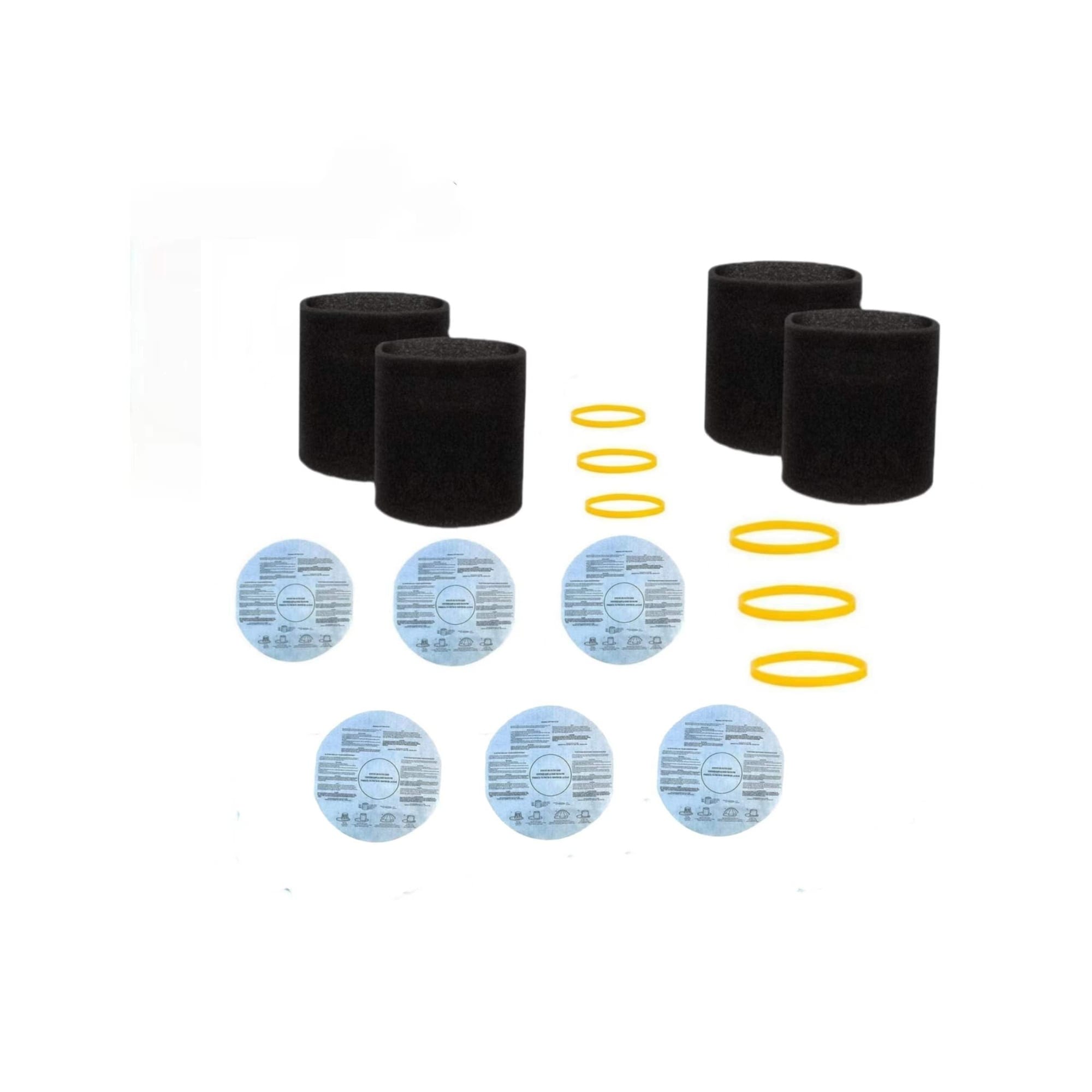 Yichuhaoxi  6 pack 90107 dry filter 6 Pack Retaining Bands 4Pack 90585 Shop vac Foam Sleeve Filter Replacements for Most Shop vac Wet Dry Vacuum