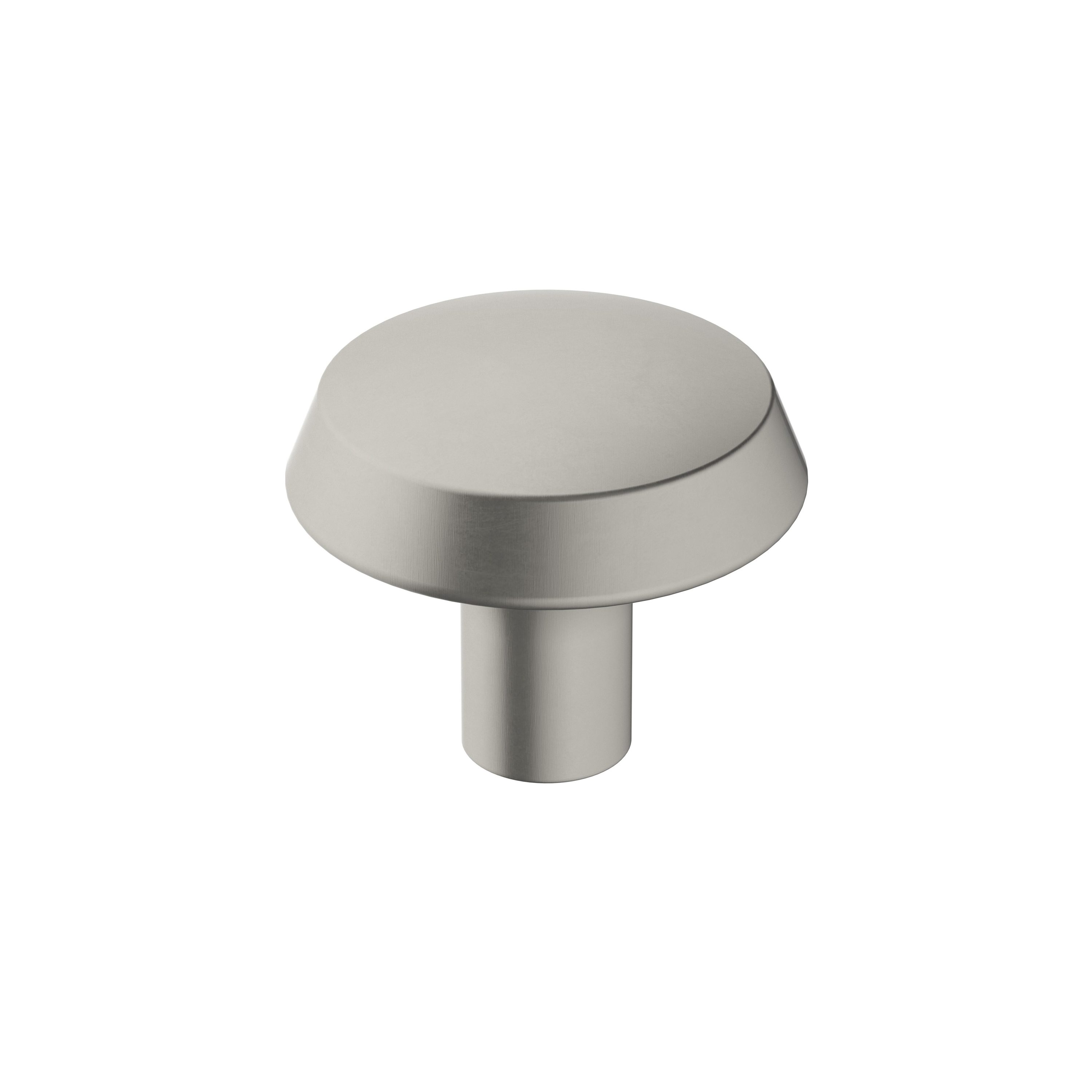 Satin Nickel Round Modern Cabinet Knob with Mounting Hardware