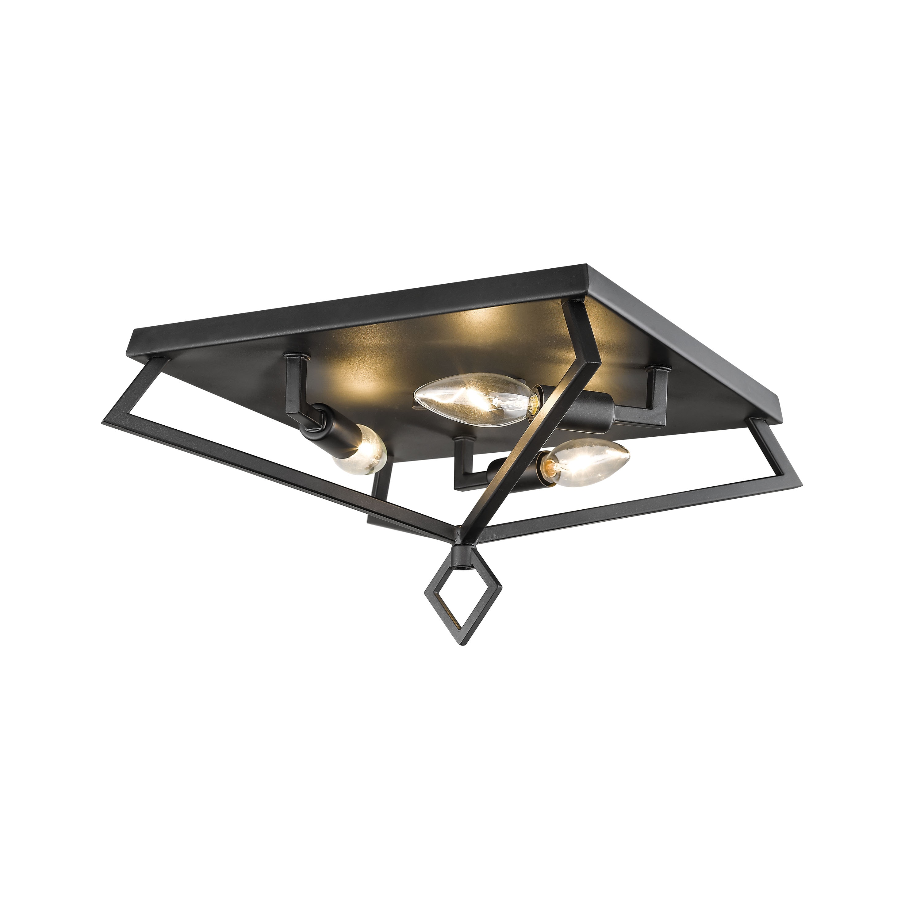 Millennium Lighting 3253-MB Flush Mount 3-Light 15-in Matte Black Flush Mount Light
