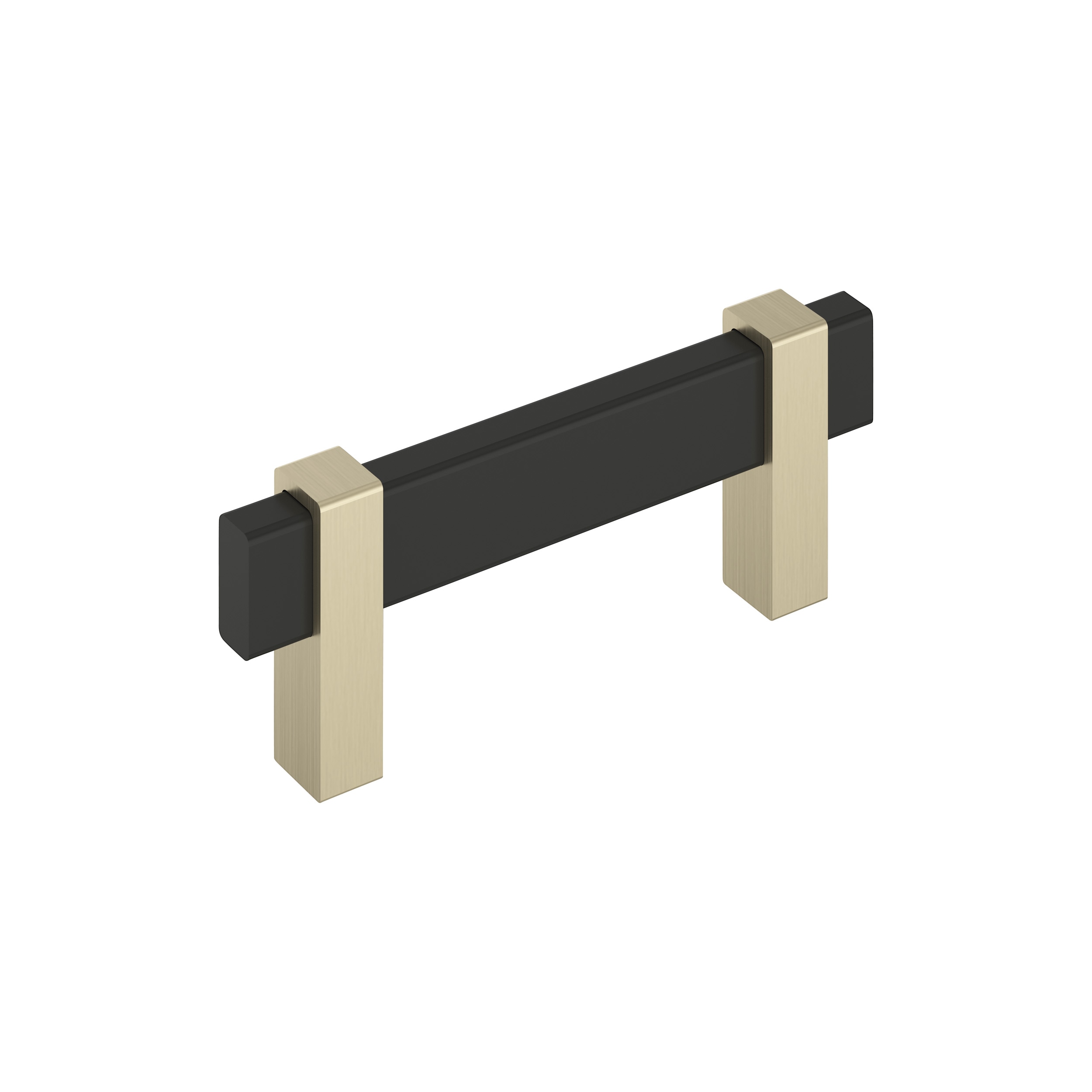 Amerock BP36722MBBBZ Mulino 3-in , 76mm Center to Center Matte Black/Golden Champagne Rectangular Bar