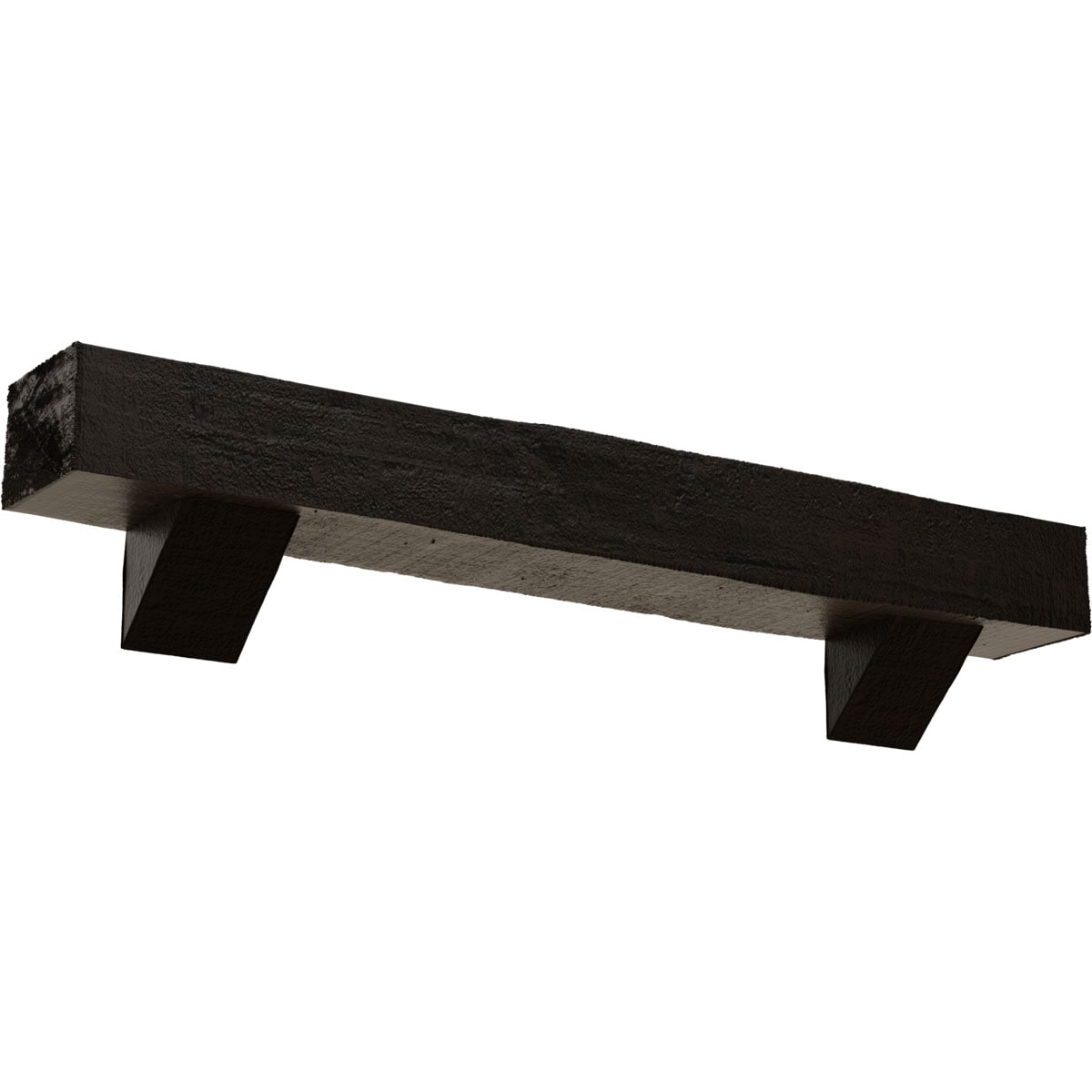 Ekena Millwork MANURC08X10X60BKZW 60-in W x 8-in H x 10-in D Walnut (Premium) Hollow Urethane Rustic Fireplace Mantel