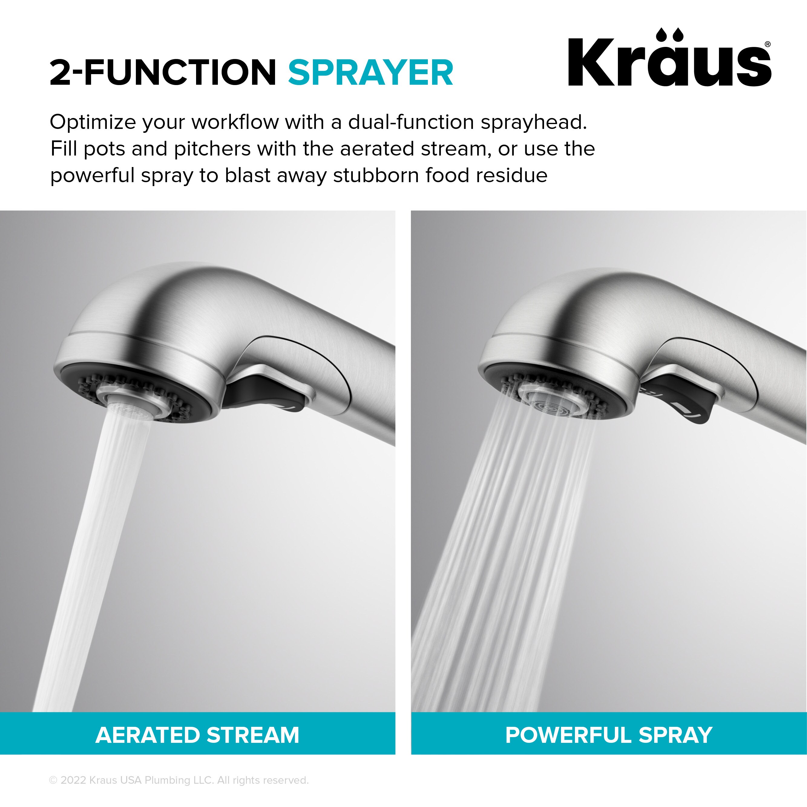 KRAUS Allyn Pull-Out Single Handle Kitchen Faucet in Spot-Free