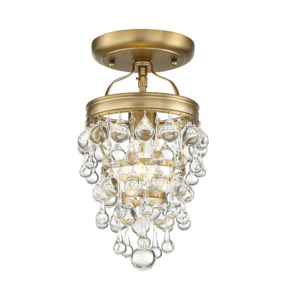 Calypso Vibrant Gold Globe Chandelier with Clear Glass Drops
