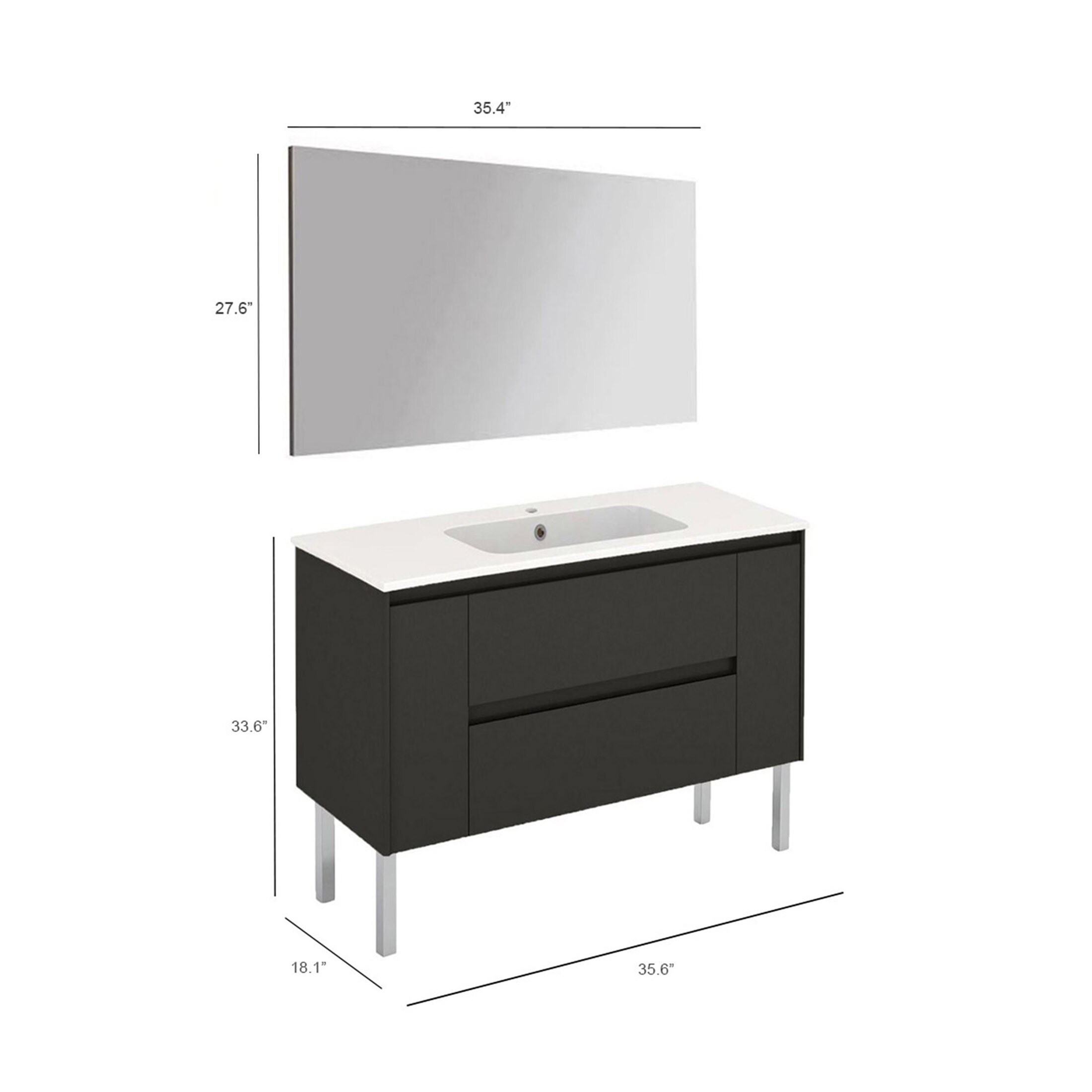 WS Bath Collections AMBRA 120F PACK 1 AN Bath-Vanity-Combo - View #3