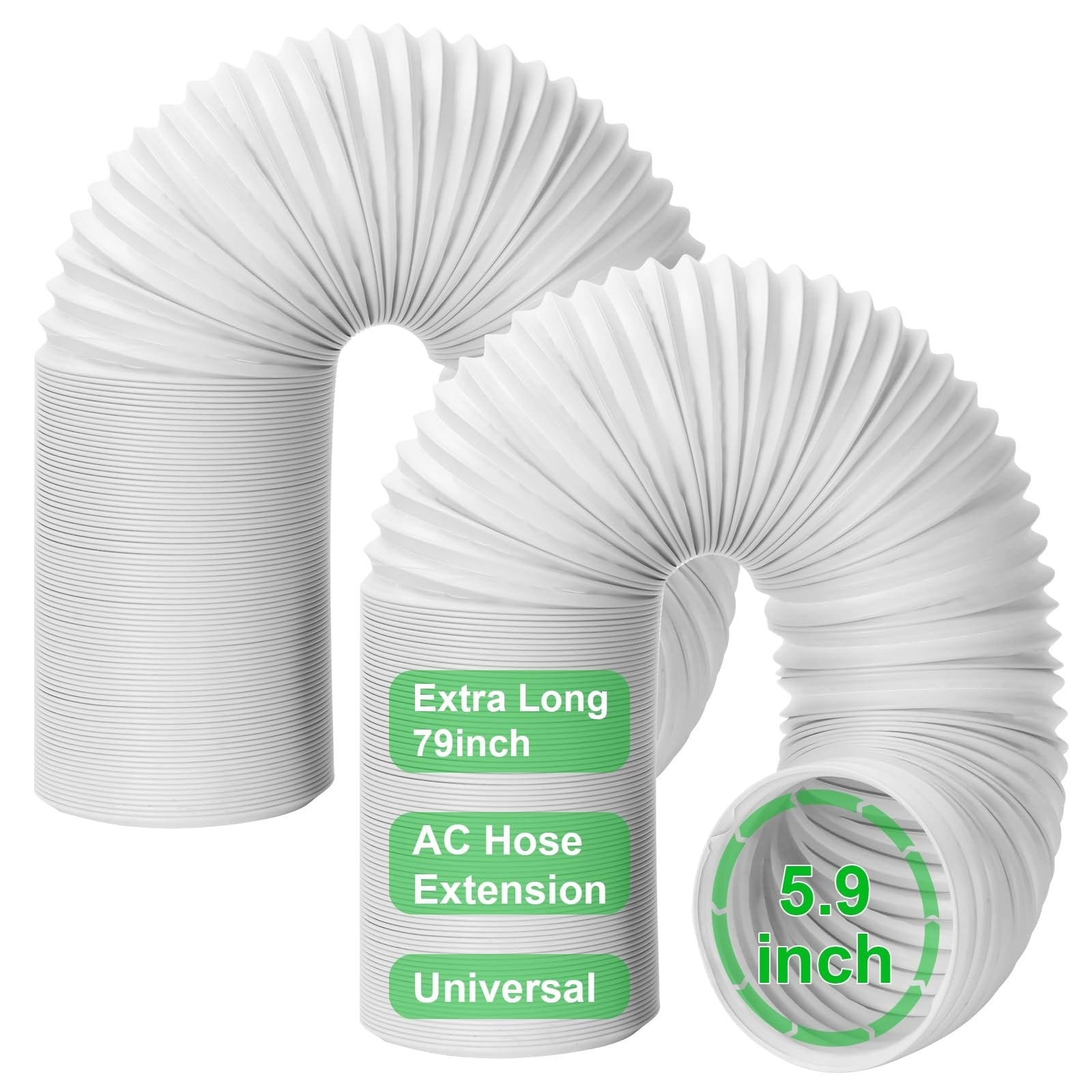 Etokfoks  5 9 in Portable Air Conditioner Exhaust Vent Hose compatible with Universal Portable AC Models 2 Pack