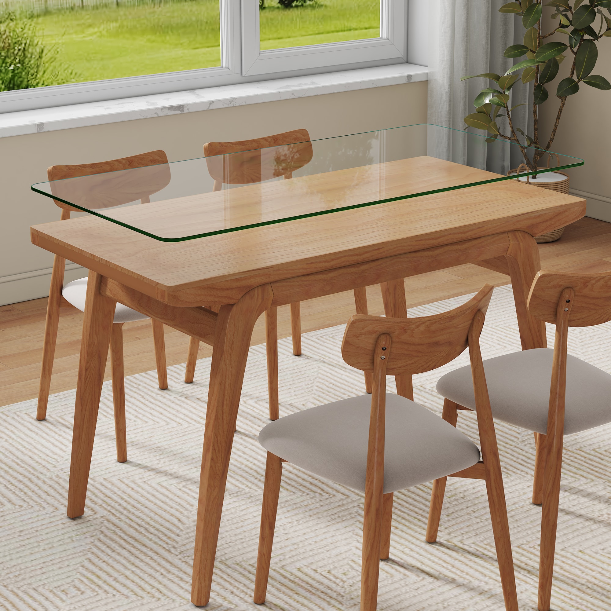 24x48 inch Rectangular heat-resistant Transparent Tempered glass Tabletop