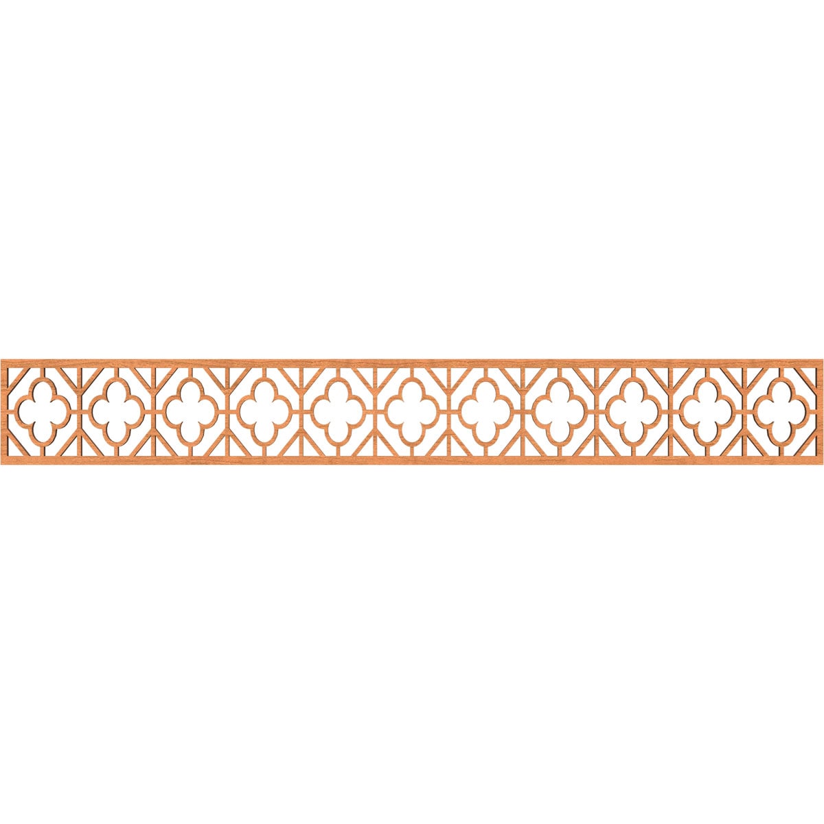 Ekena Millwork MLDA06X46HAZCH Hazelton Fretwork Flat Trim 6-in x 3.86-ft Cherry Brown Unfinished 2156322 Pierced Wall Panel Moulding