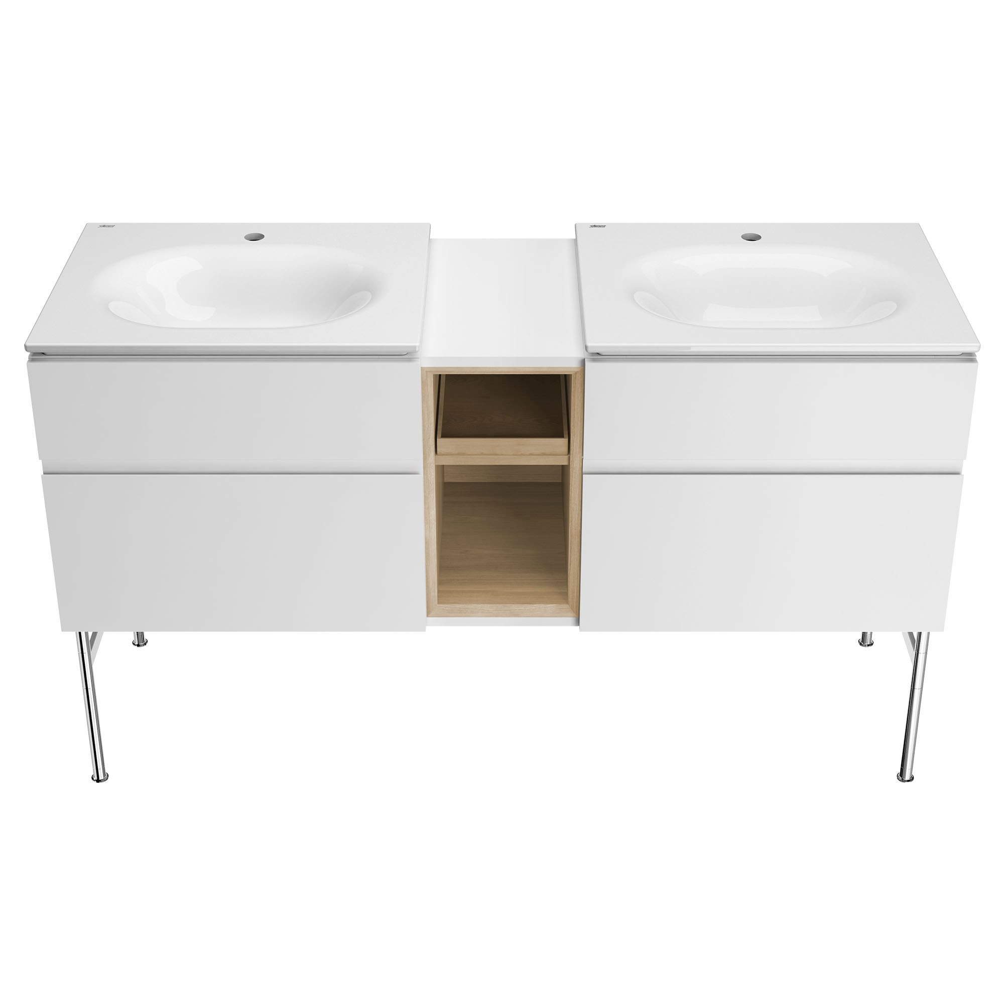 Studio S 24'' White Ceramic Rectangular Bathroom Sink
