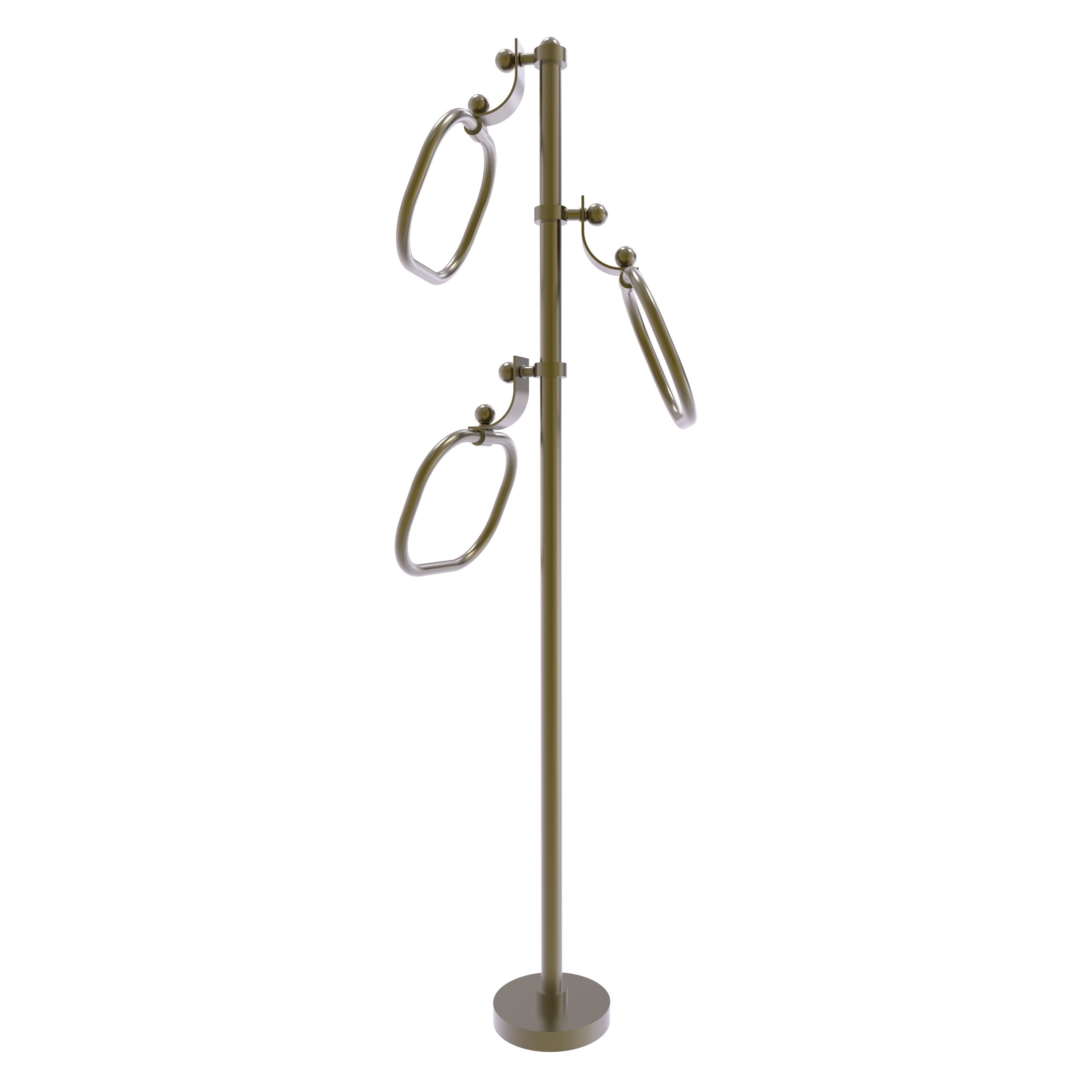 Allied Brass TS-83-ABR Antique Brass Freestanding floor Single Towel Ring