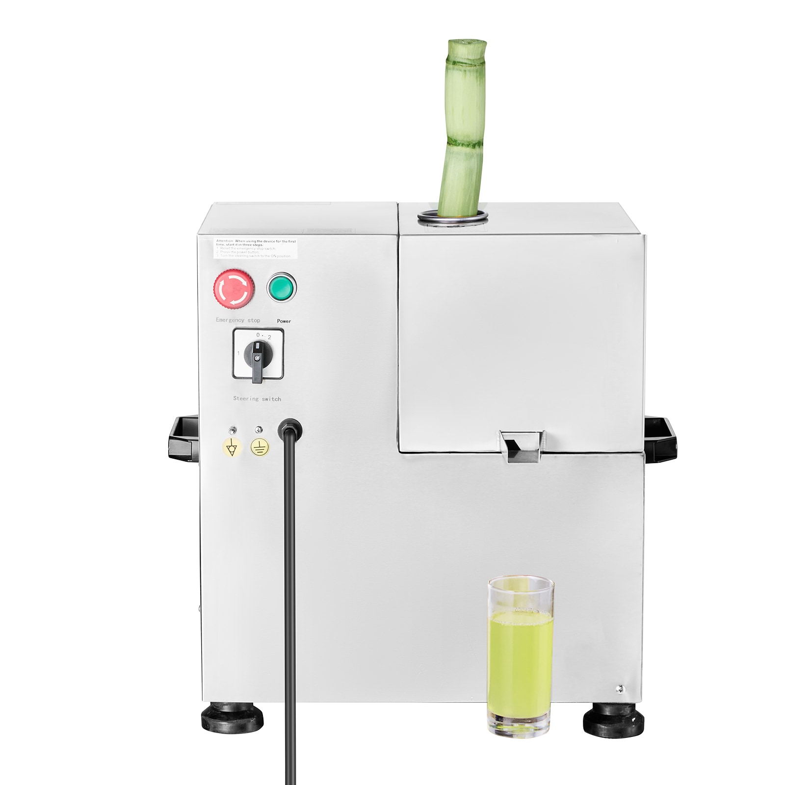 VEVOR SCDDSYGZZZJ808566V1 Commercial Sugar Cane Juicer  800W Electric Sugarcane Juicer Machine with 661LBS/H High Output  4 Stainless Steel Rollers  Sugar Cane Press Juice Extractor Squeezer for Home/Commercial Use