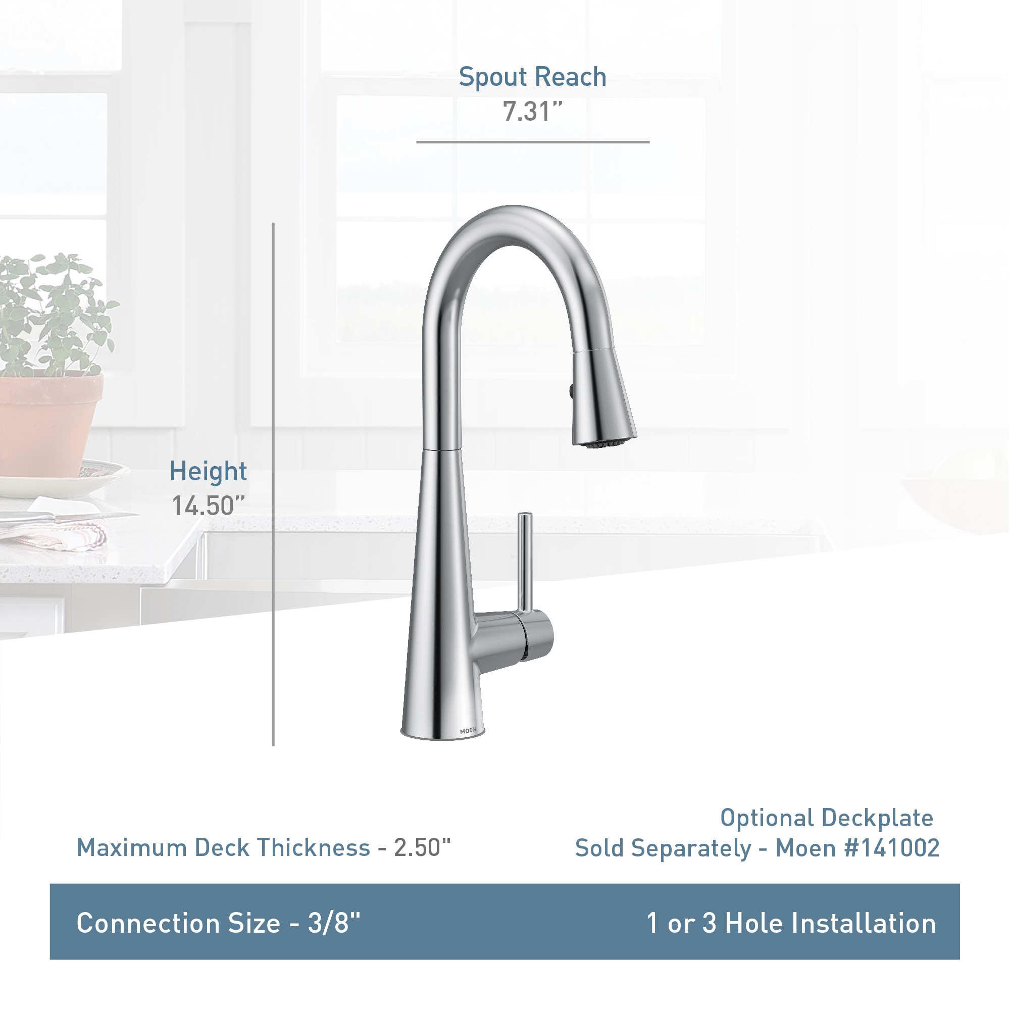 Moen Chrome Single Handle Kitchen Faucet with Sprayer 7664 at Lowes.com