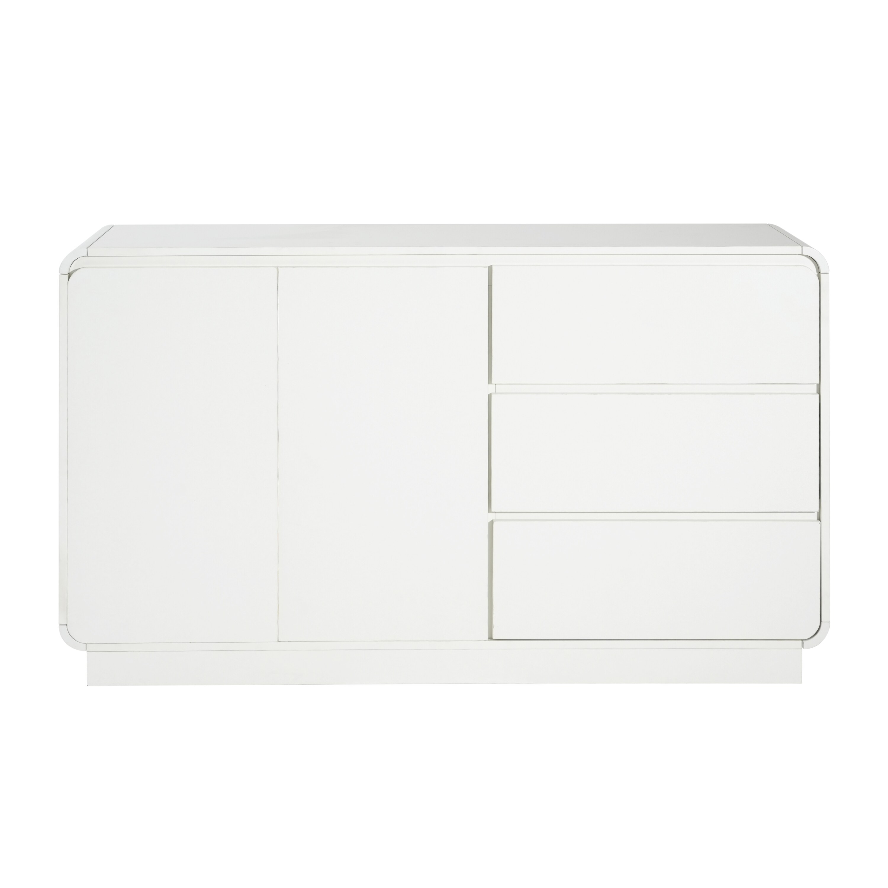 GLANZEND 55.12 in L x 15.75 in W x 32.28 in H White MDF Modern ...