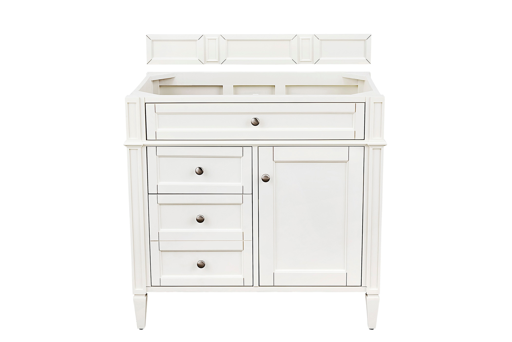 James Martin Vanities 655-V36-BW 36-in Bright White Bathroom Vanity Base Cabinet without Top
