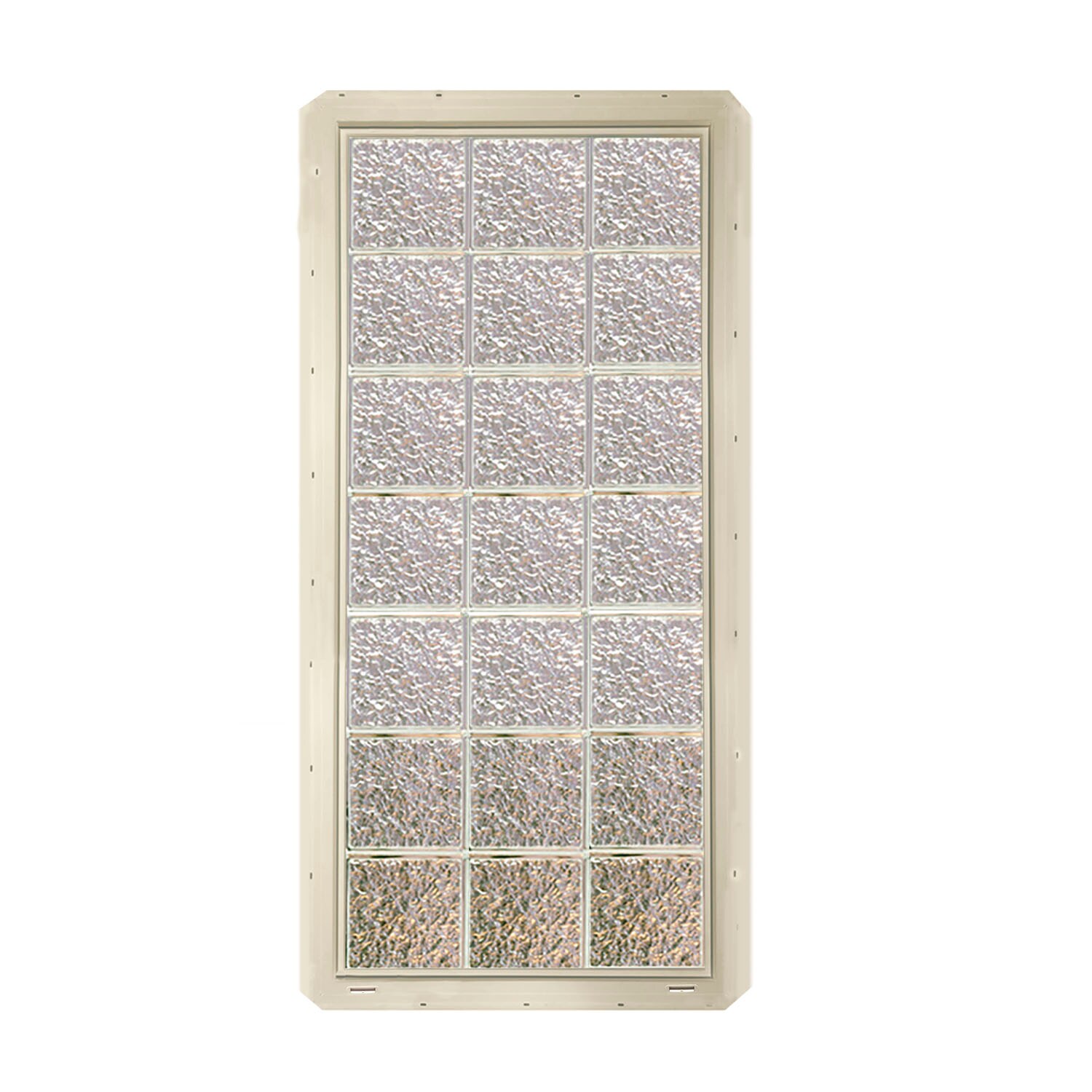 CrystaLok CL2456SISAL Ice Glass 24-1/4-in x 54-1/4-in Vinyl New Construction Glass Block Window