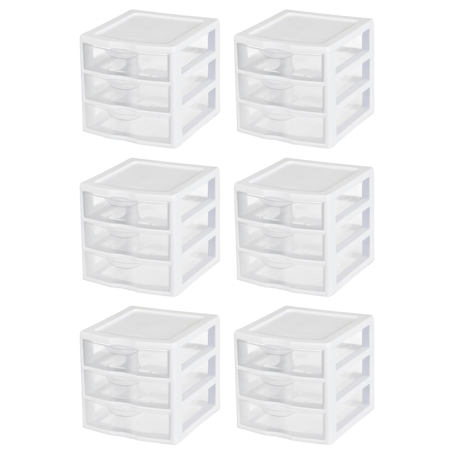 Sterilite 52976 6 -Pack Small White Weatherproof Heavy Duty Stackable Tote