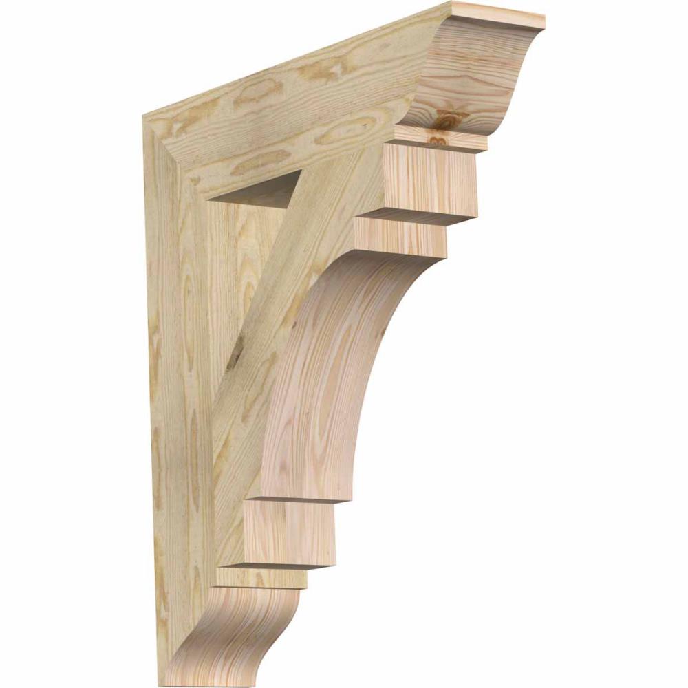 Ekena Millwork BKT06X28X32MRC01RDF Merced traditional rough sawn 6-in x 28-in x 32-in Douglas fir Brown Wood Standard bracket