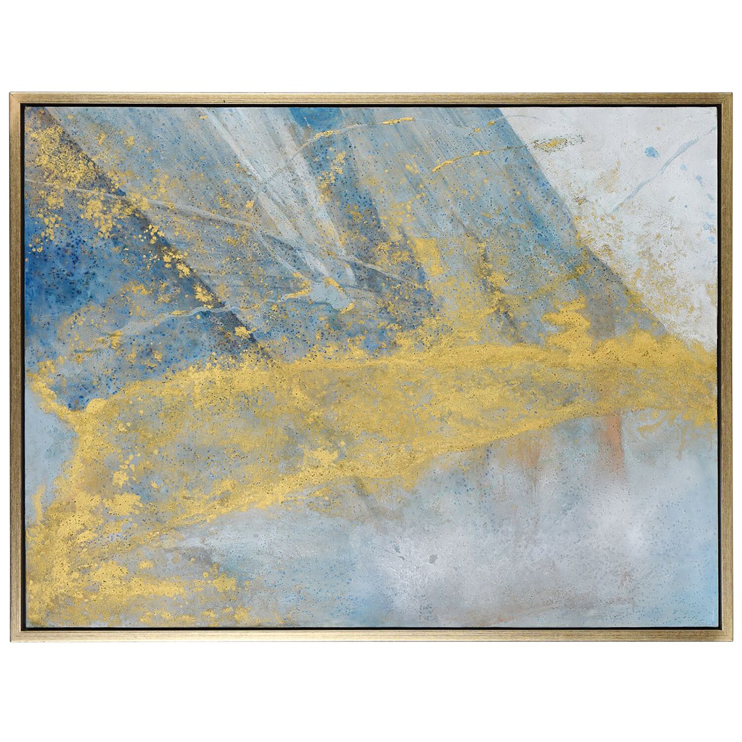 StyleCraft Home Collection AJW34235DS Austin Allen James - Abstract Painting 4 - 42" x 32" - Gold Frame Unknown Gold Plastic Framed 32-in H x 42-in W Abstract Canvas Painting