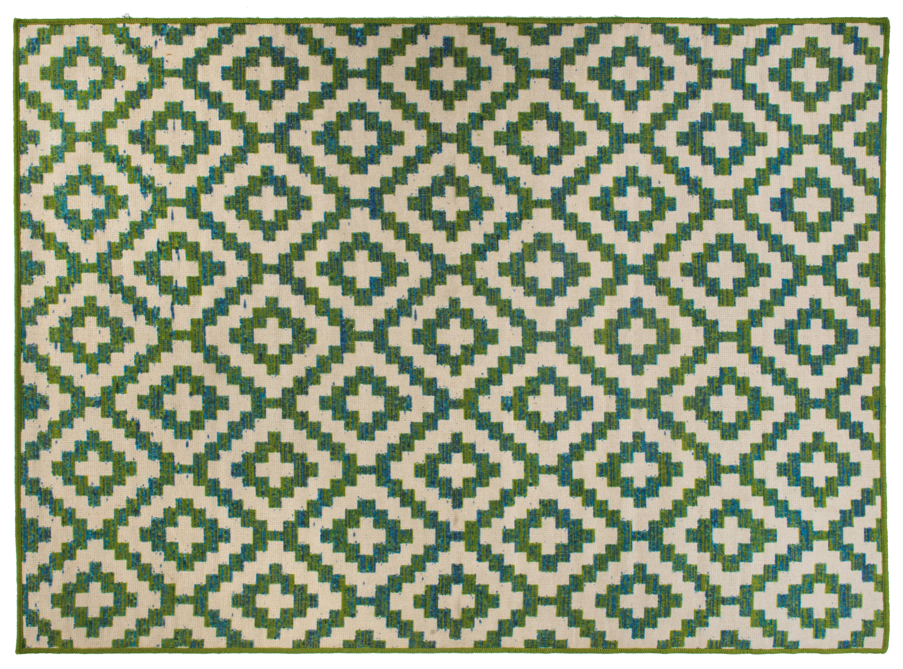 World Rug Gallery 9017GREEN8X10 Ravenna 8 x 10 (ft) Loomed Nylon Green Rectangular Indoor/Outdoor Geometric Global Area rug