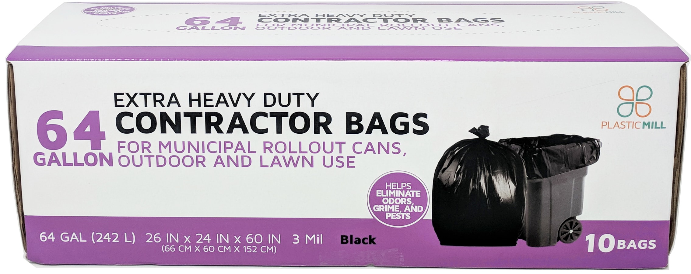 PlasticMill 95-Gallons Clear Outdoor Plastic Lawn and Leaf Trash Bag  (10-Count) in the Trash Bags department at