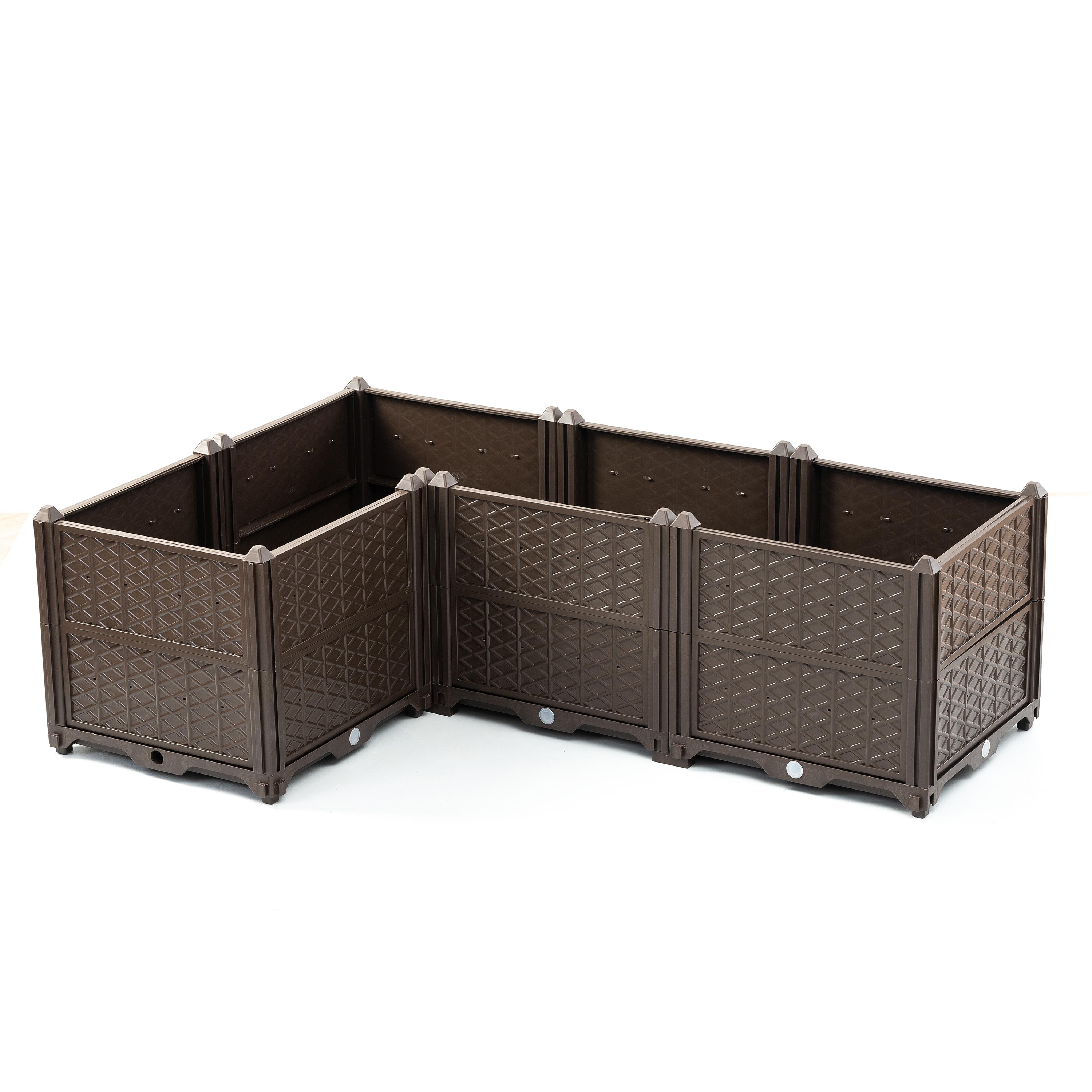 Siavonce XH44618 8-cu ft 16-in W x 63-in L x 15-in H Brown Plastic Raised Garden Bed