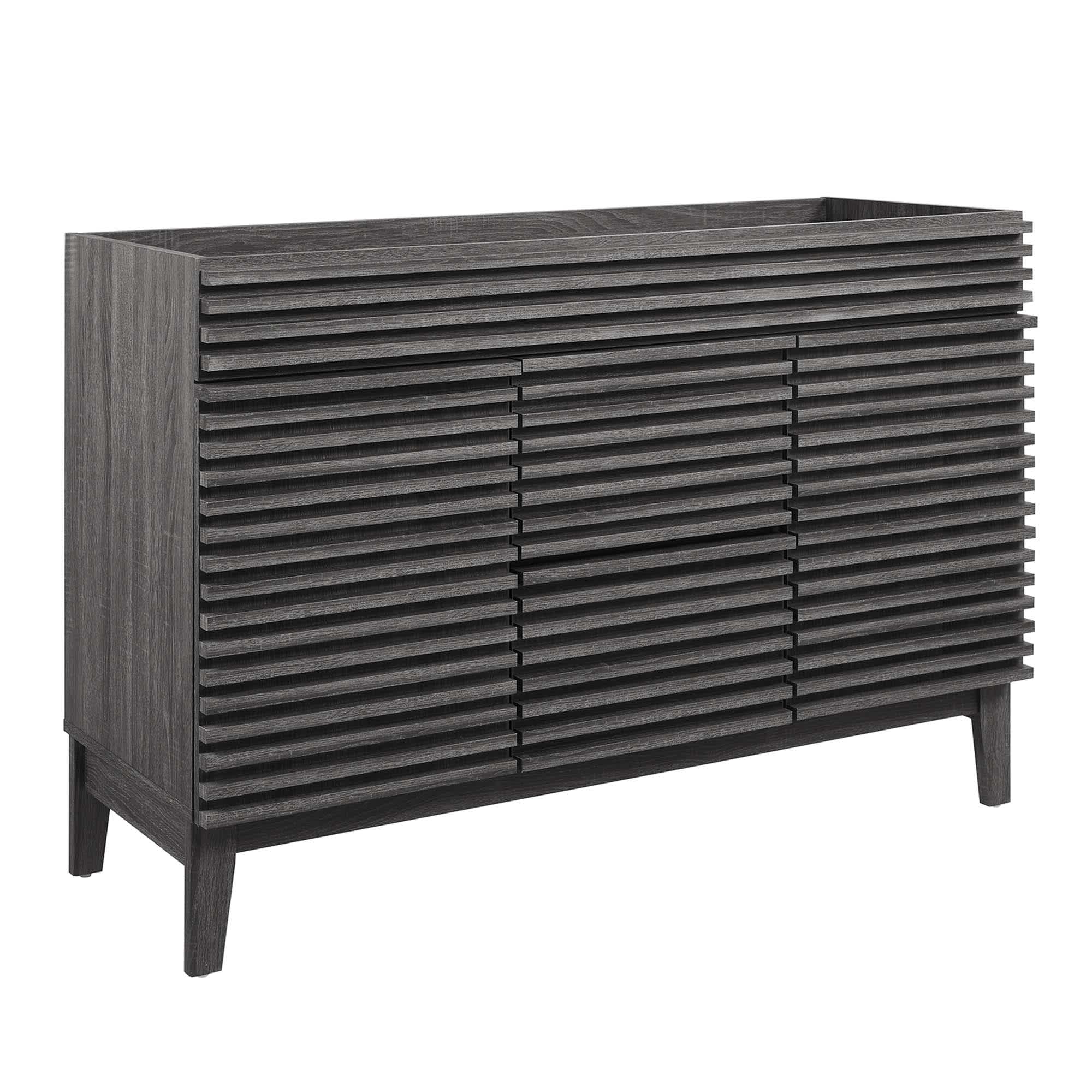  Render 48-in Double Sink Compatible (Not Included) Bathroom Vanity Cabinet in Charcoal
