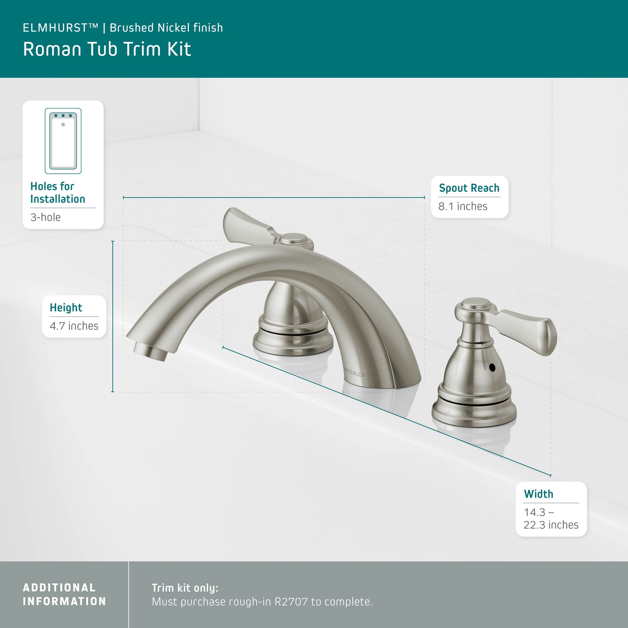 Peerless PTT4365-BN Roman-Tub-Faucets - View #7