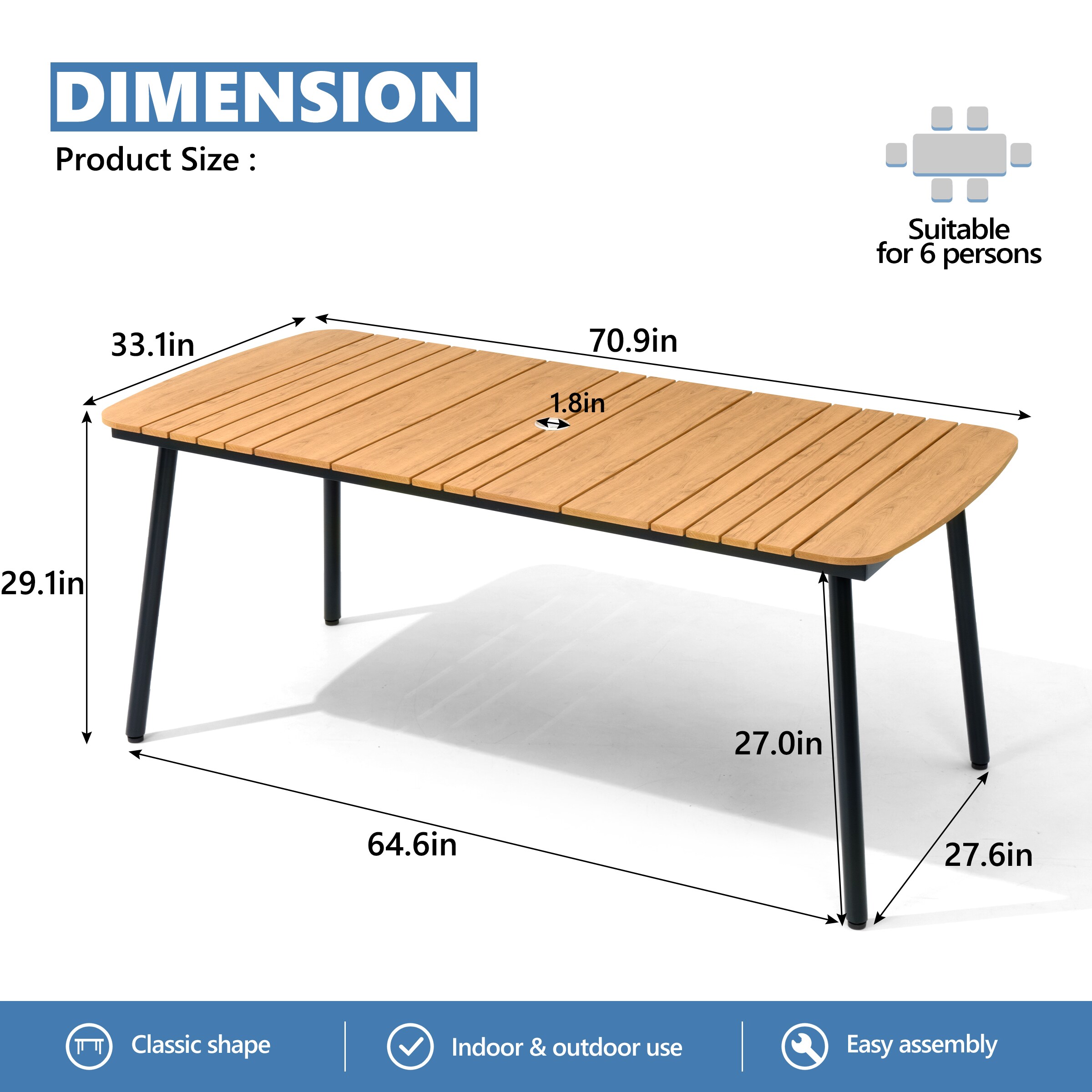 Pellebant ST25-TB059BRN180 Patio-Tables - View #3