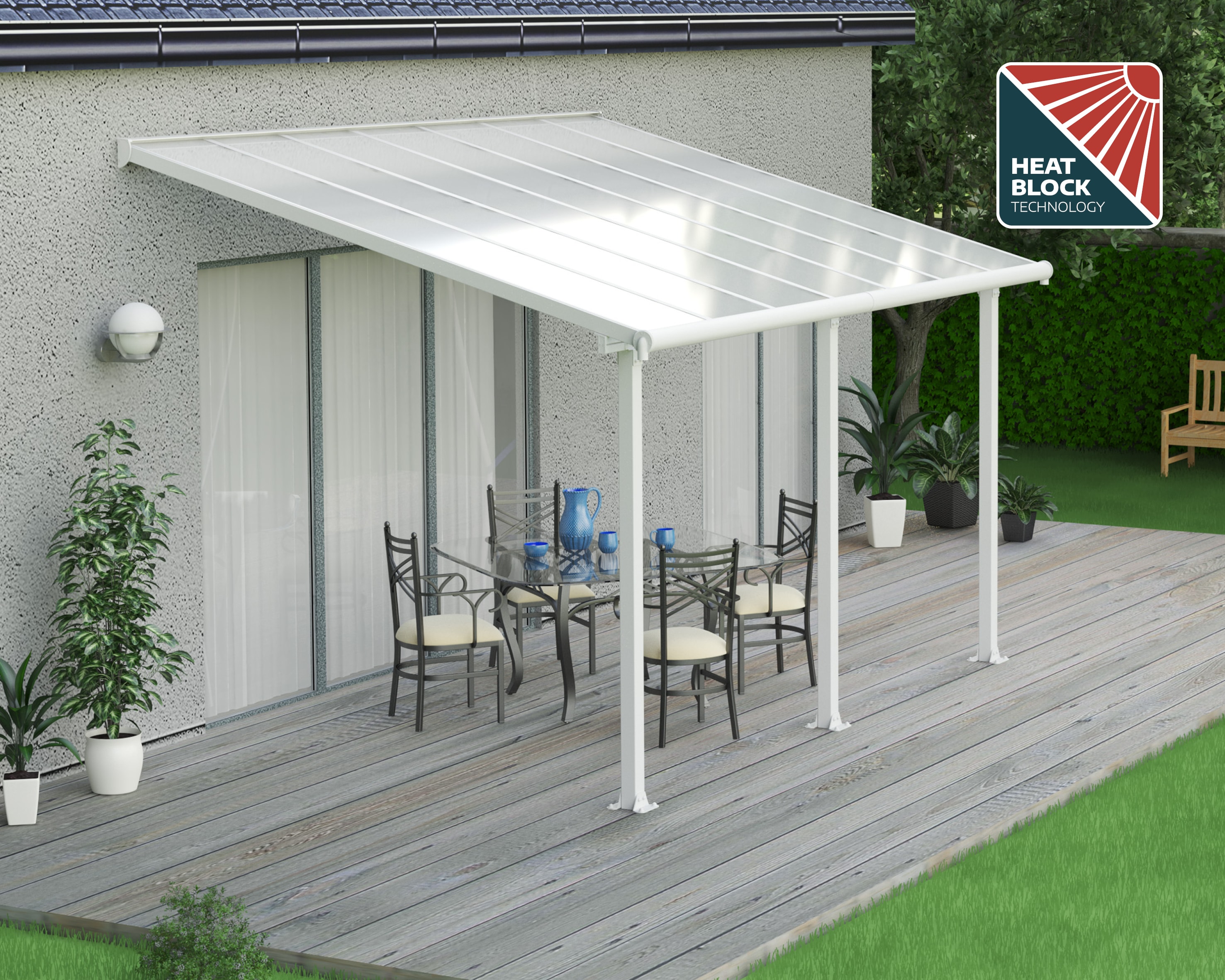 Canopia by Palram 704845 Olympia 10-ft x 14-ft White Frame/White Panels Aluminum Patio cover ( 35-lb )