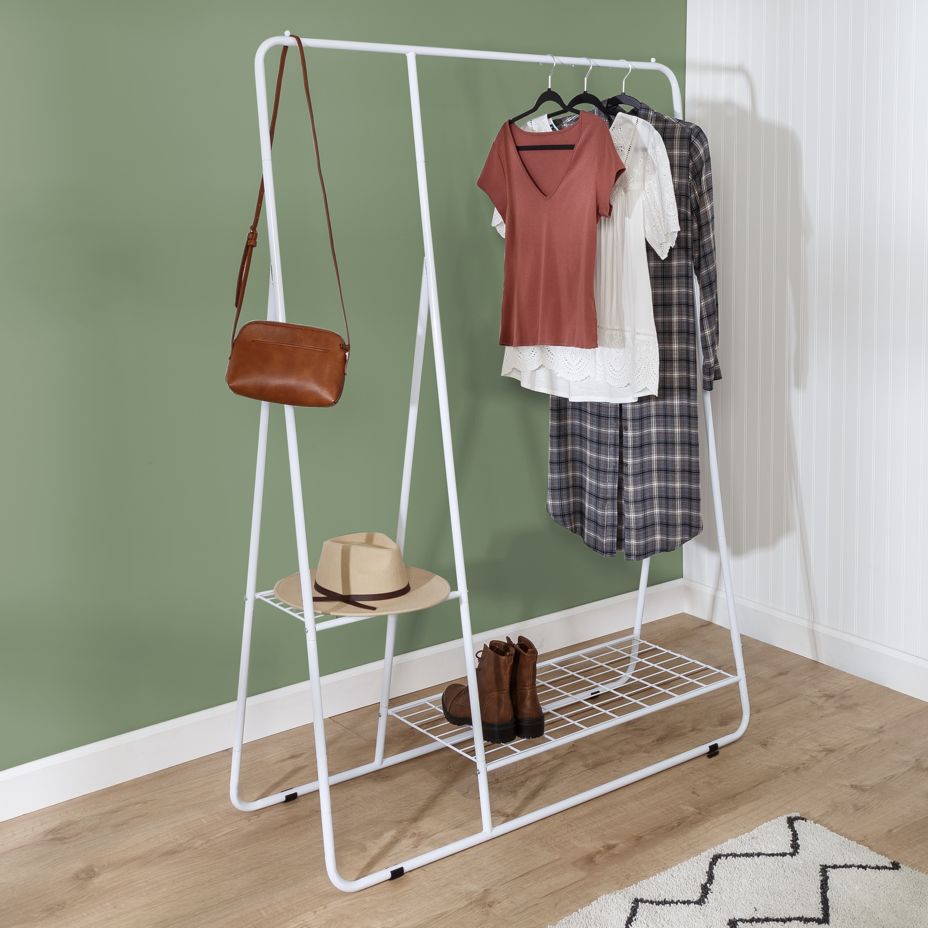 Honey-Can-Do White Steel Clothing Rack in the Clothing Racks & Portable ...